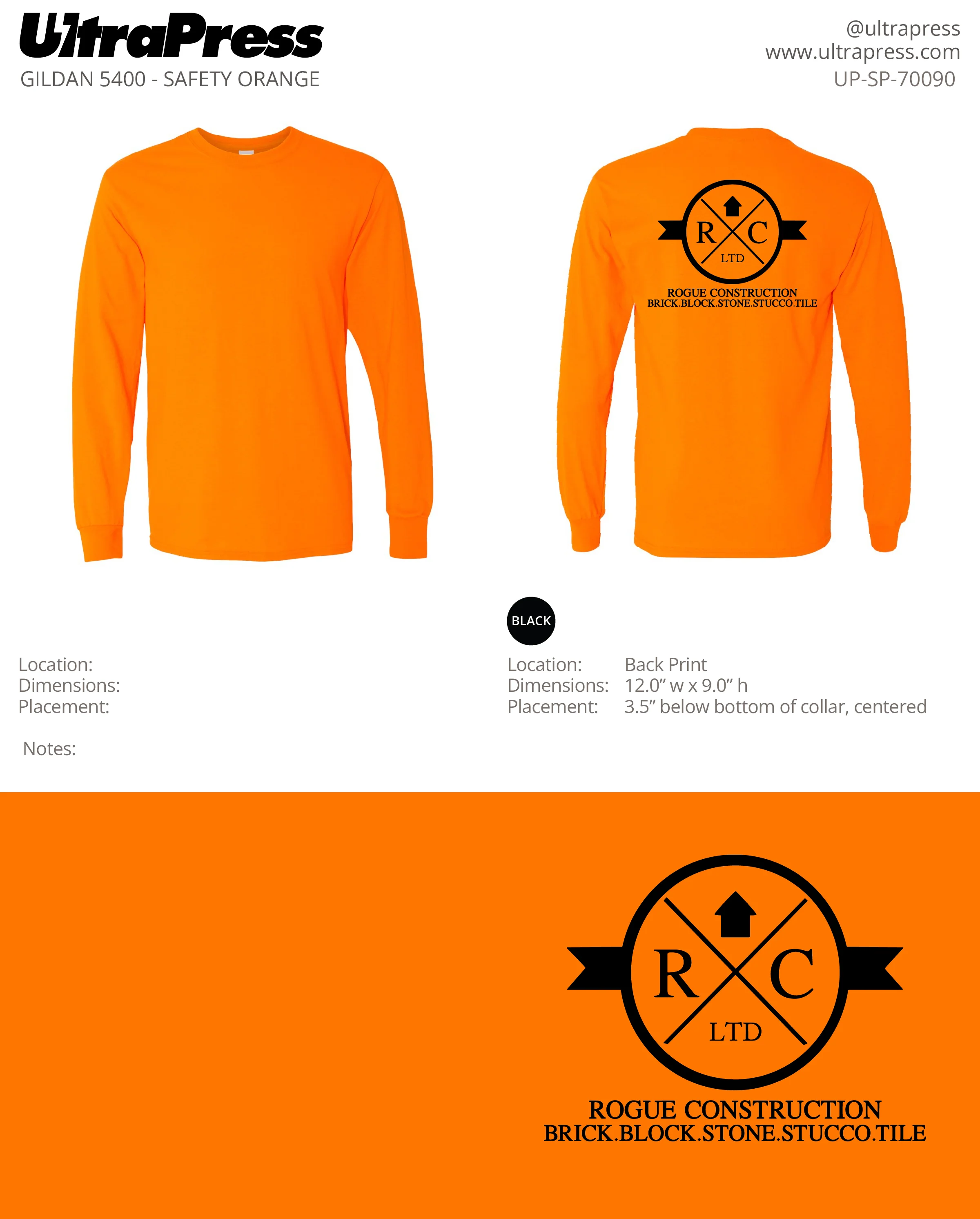 UP-SP-70090 Rogue Construction Long Sleeve - Brad Baxter 100-Pieces (Bulk) - Image 2