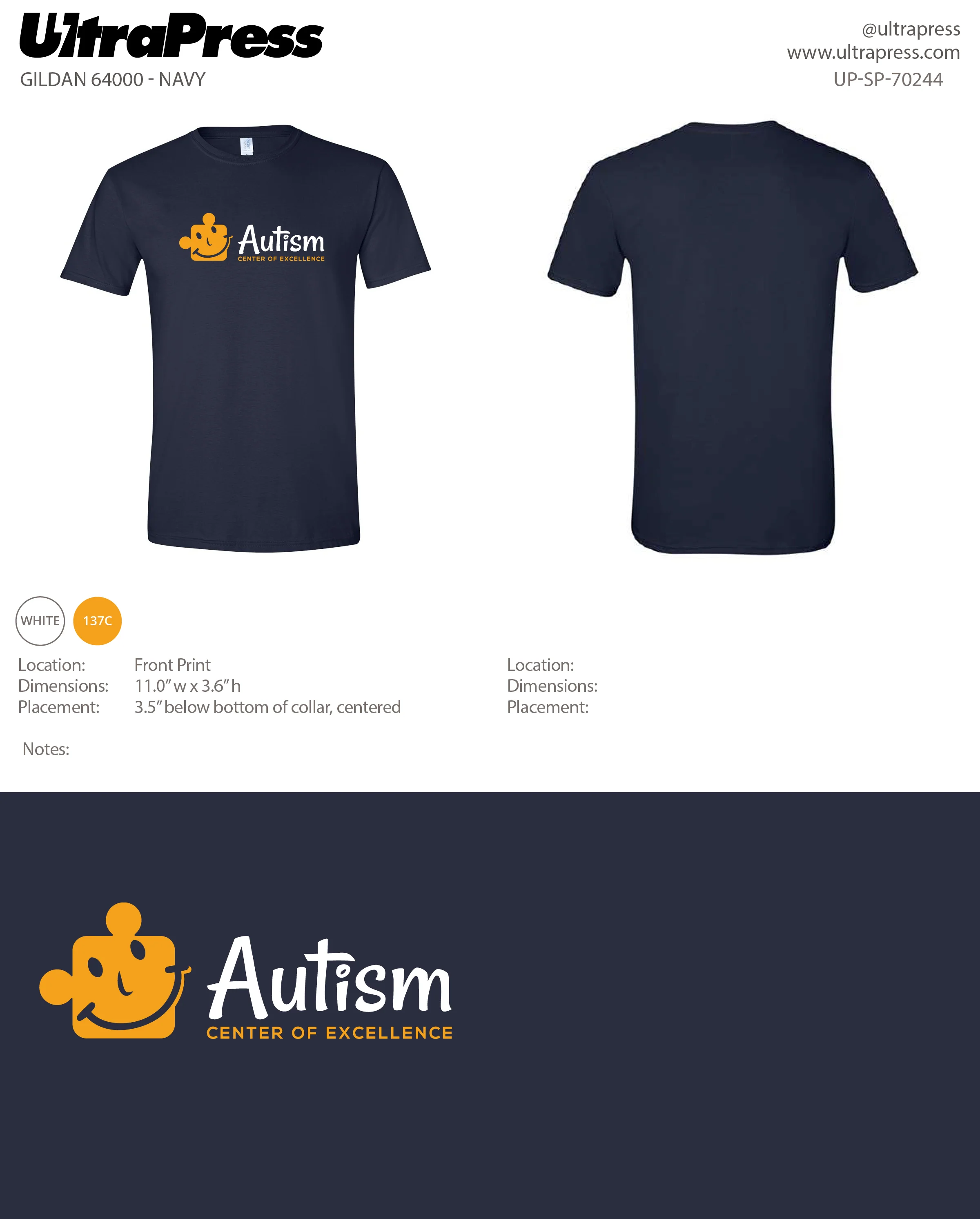 UP-SP-70244 Autism Center Of Excellence - Iesha Goindi 100 Pieces Package (Bulk) - Image 2