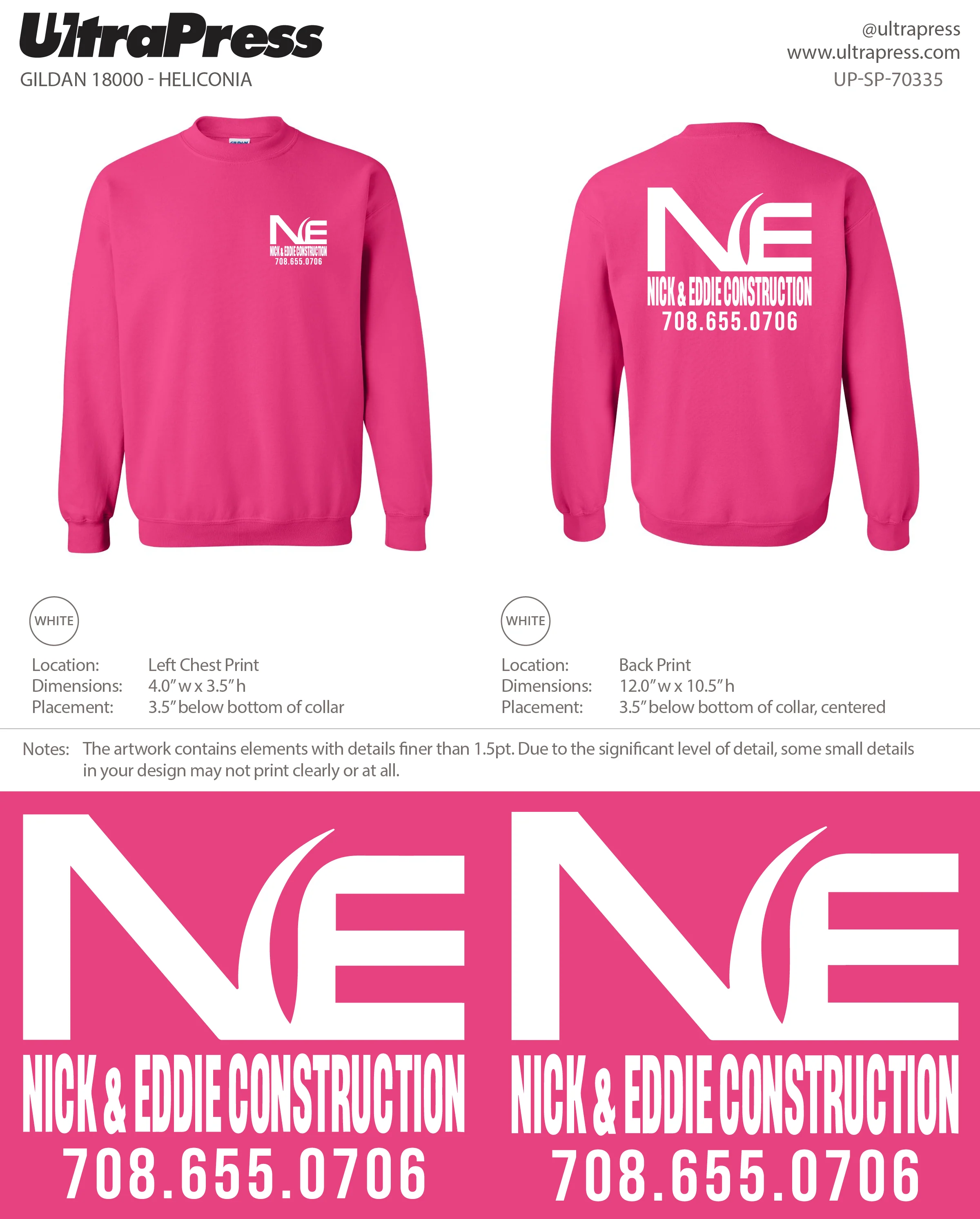 UP-SP-70335 Nick & Eddie Construction Crewneck - Nicholas R. Skalnik 50-Piece Package (Bulk) - Image 3