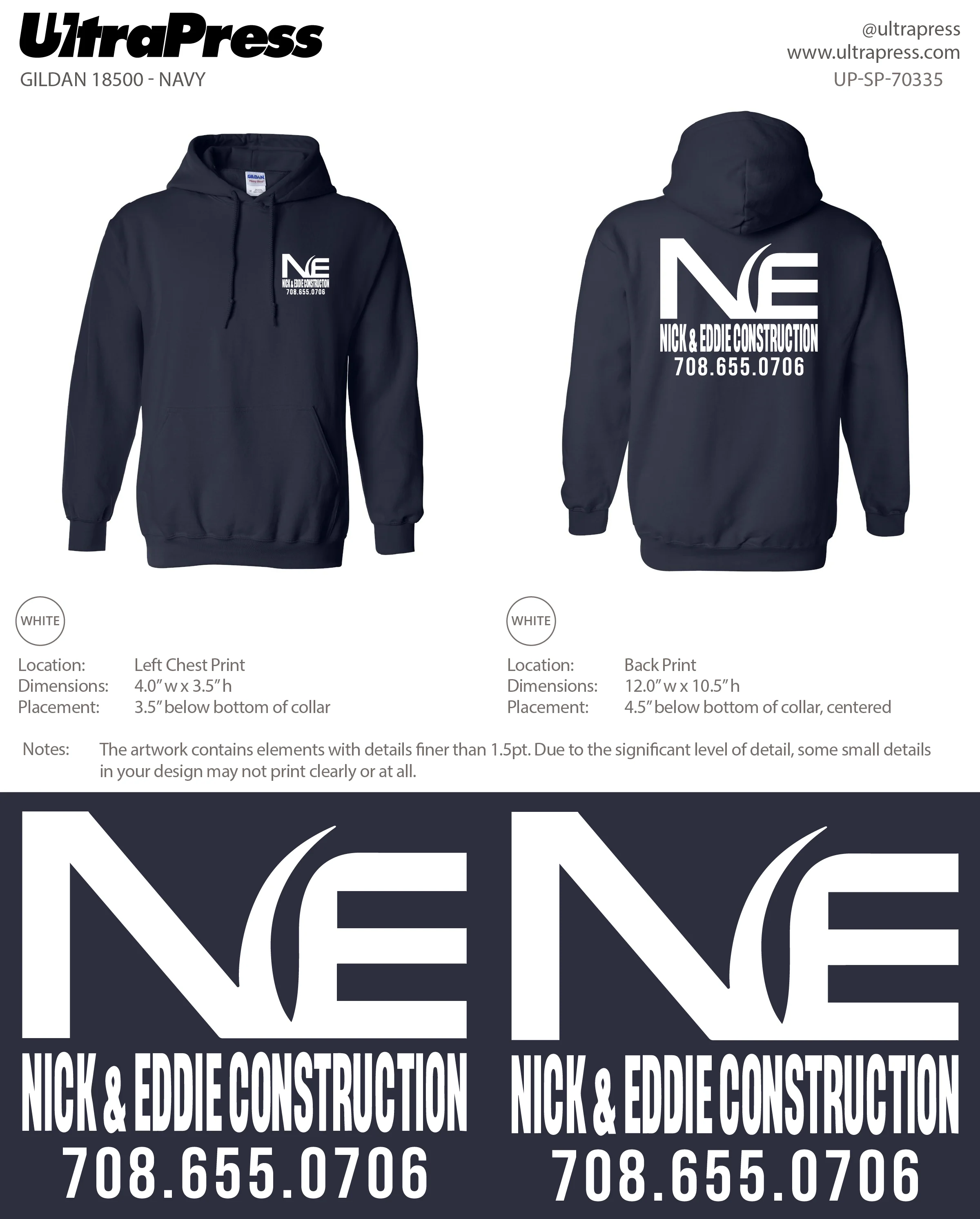 UP-SP-70335 Nick & Eddie Construction Hoodie - Nicholas R. Skalnik 50-Piece Package (Bulk) - Image 3