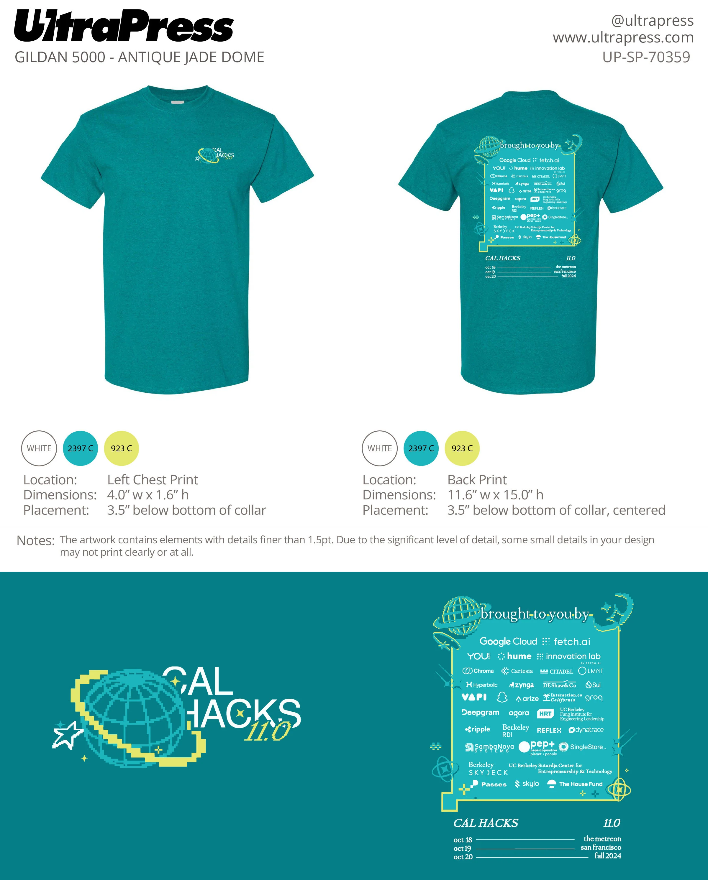 UP-SP-70359 Cal Hacks 11.0 Shirts 2024 1800 Min Qty (Bulk) - Image 2
