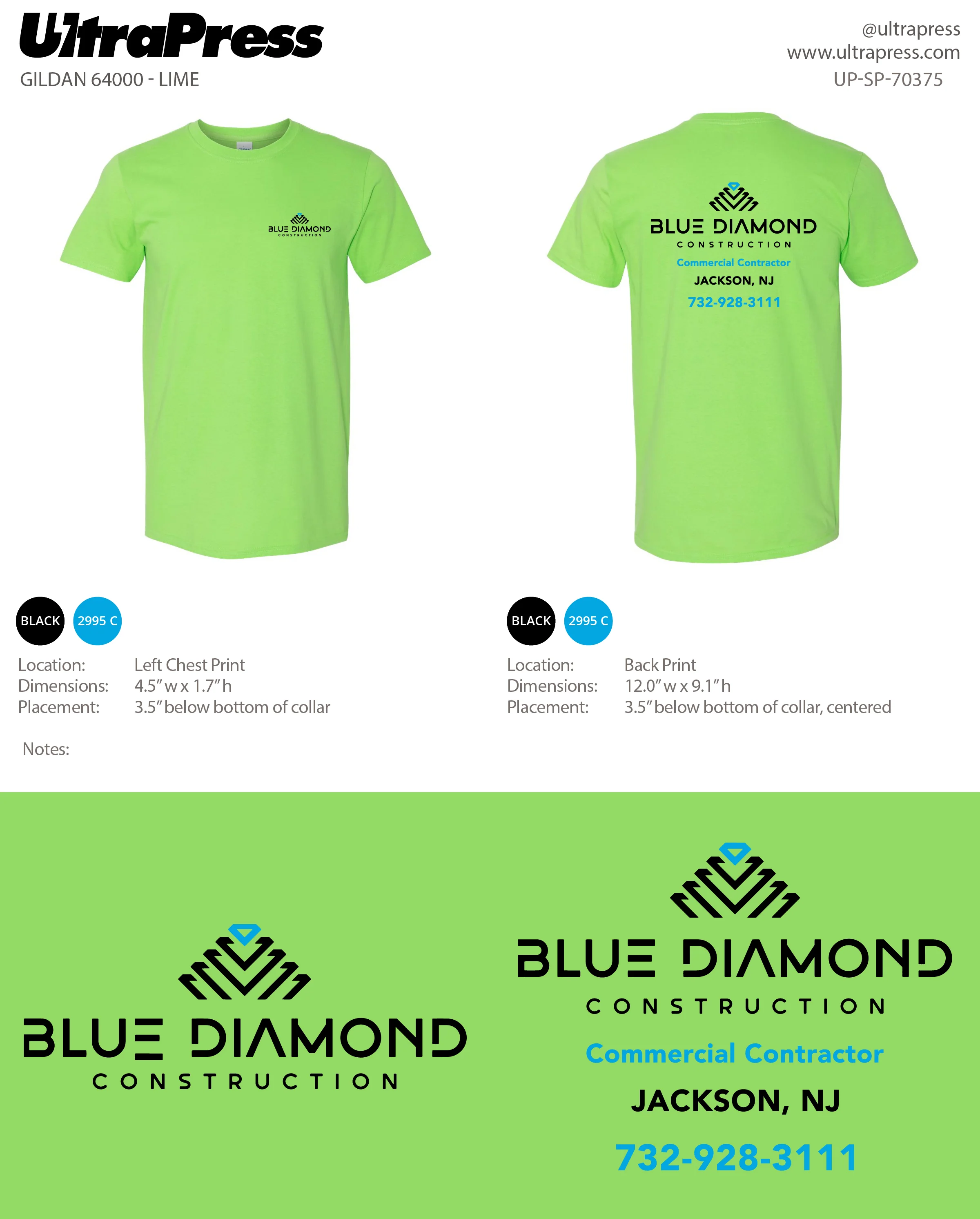 UP-SP-70375 Blue Diamond Construction (Orange and Lime shirts) - Patricia Miller 100 Pieces Package (Bulk) - Image 2