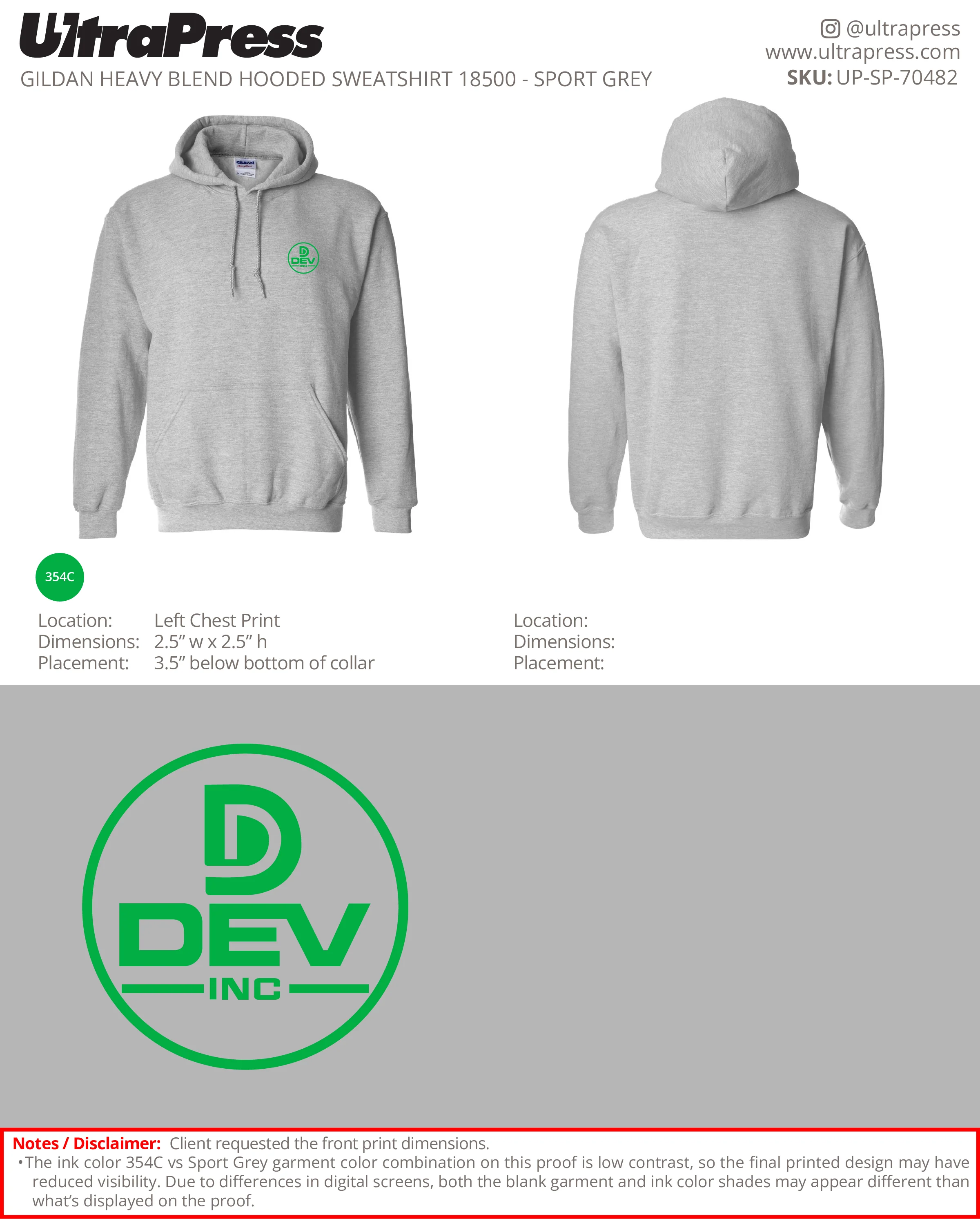 UP-SP-70482 Dev Inc. Hoodies - Dev Anand 50 Min Qty (Bulk) - Image 2