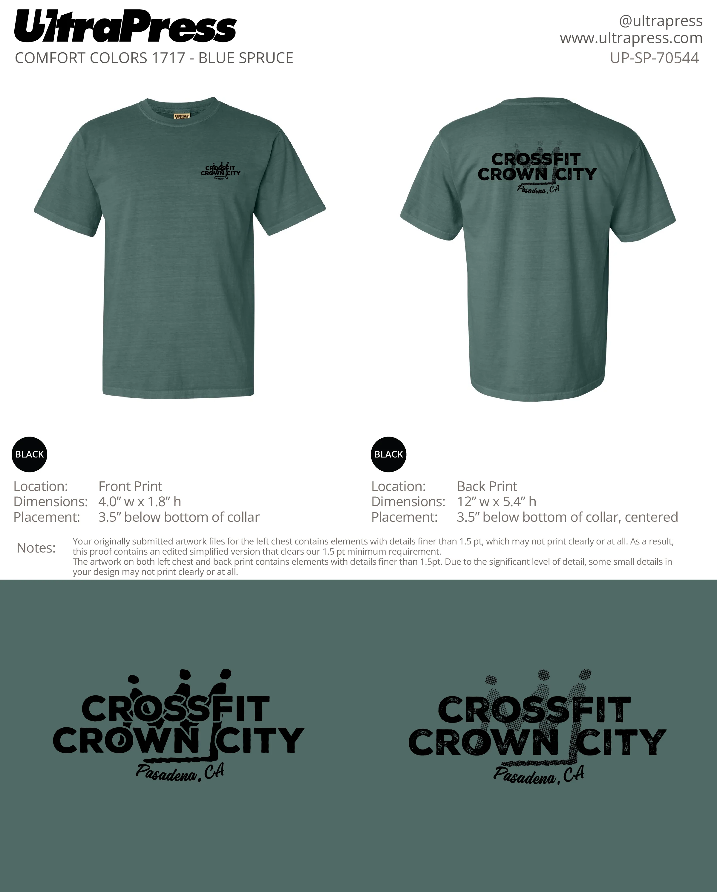 UP-SP-70544 Crossfit Crown City Black Ink SHIRTS- Adam Ridley 24 Min Qty (Bulk) - Image 3