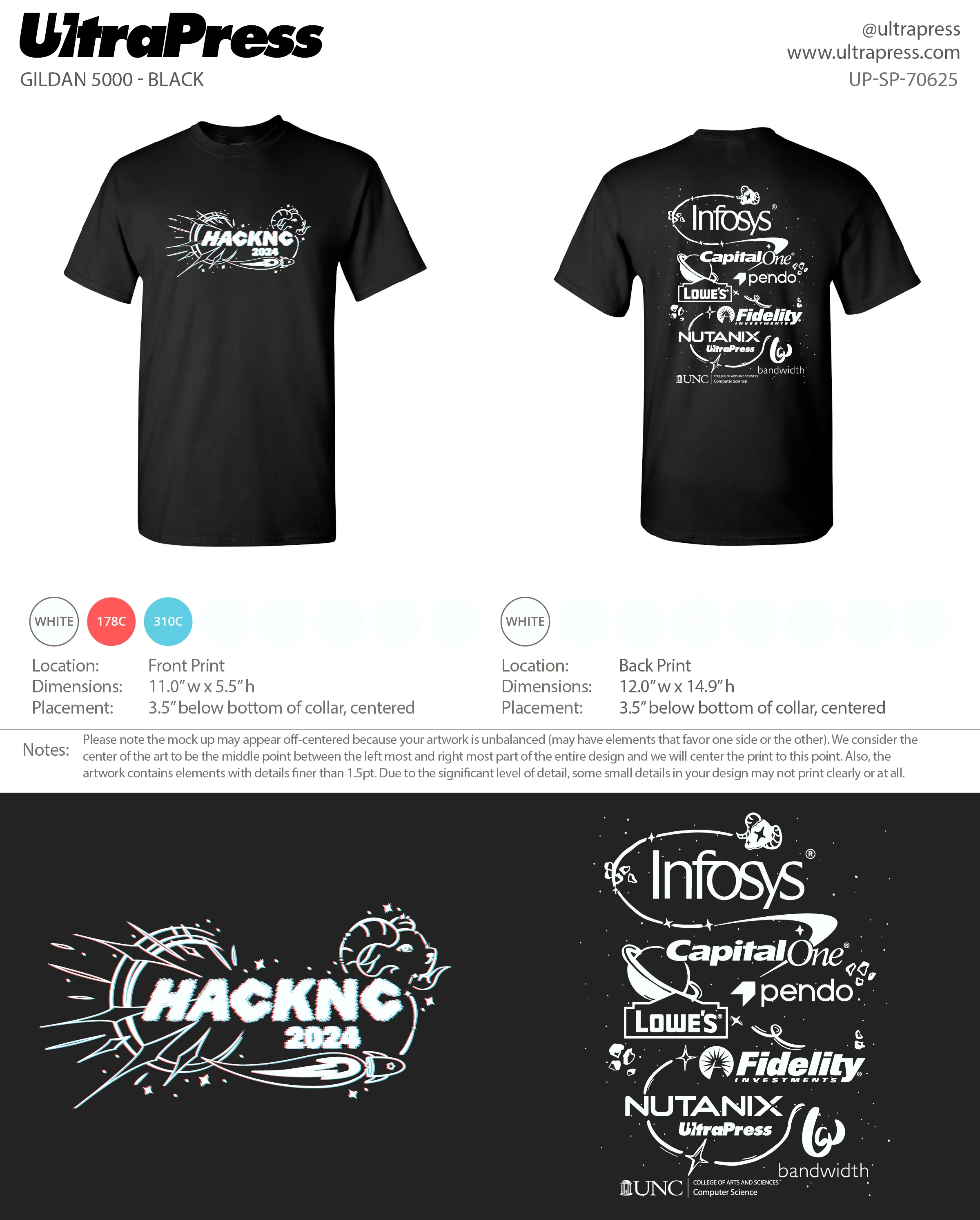 UP-SP-70625 HackNC Hacker Tee - Audrey Toney 500 Min Qty (Bulk)