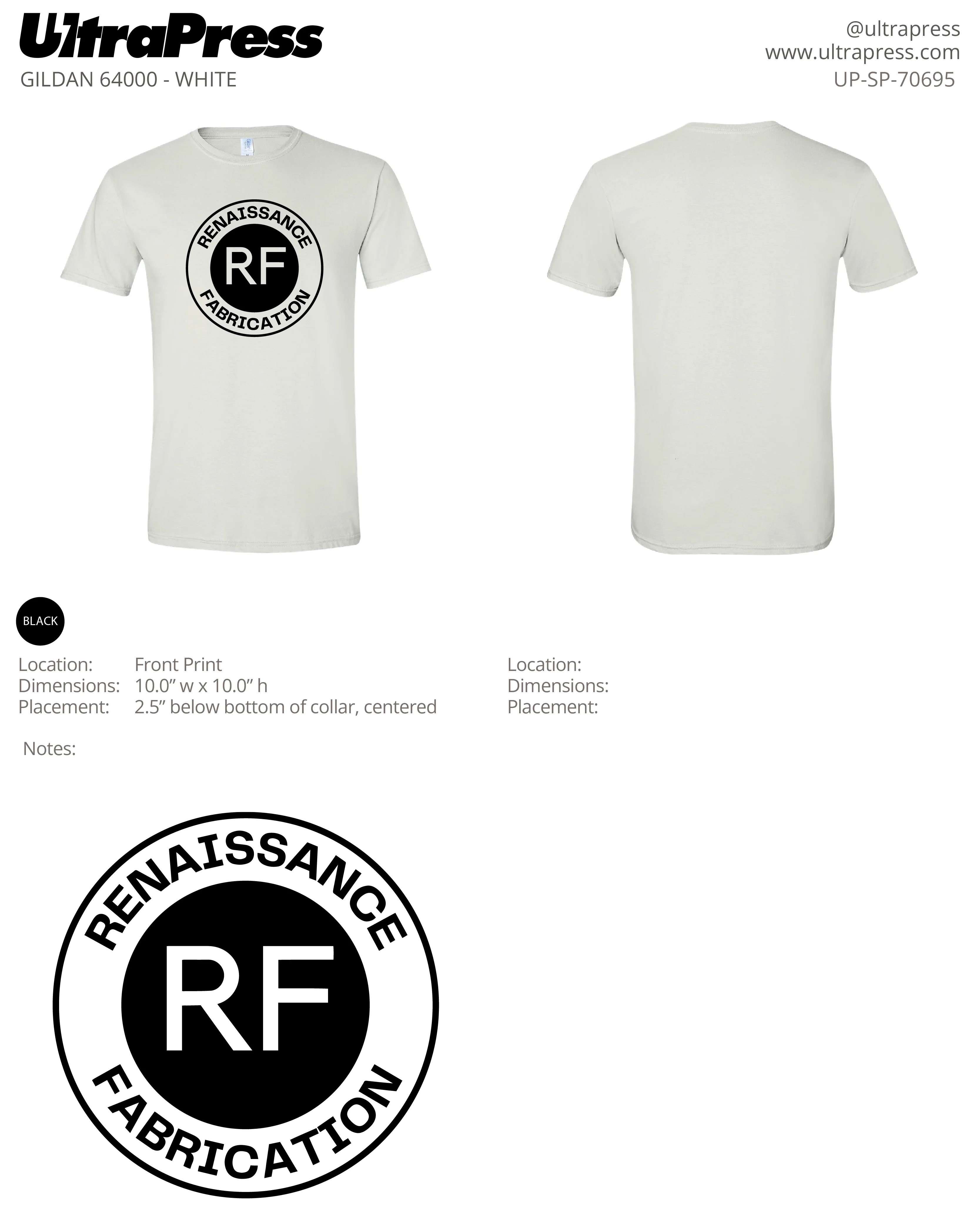 UP-SP-70695 Renaissance Fabrication Round Logo - Robyn Bates 100 Min Qty (Bulk) - Image 3