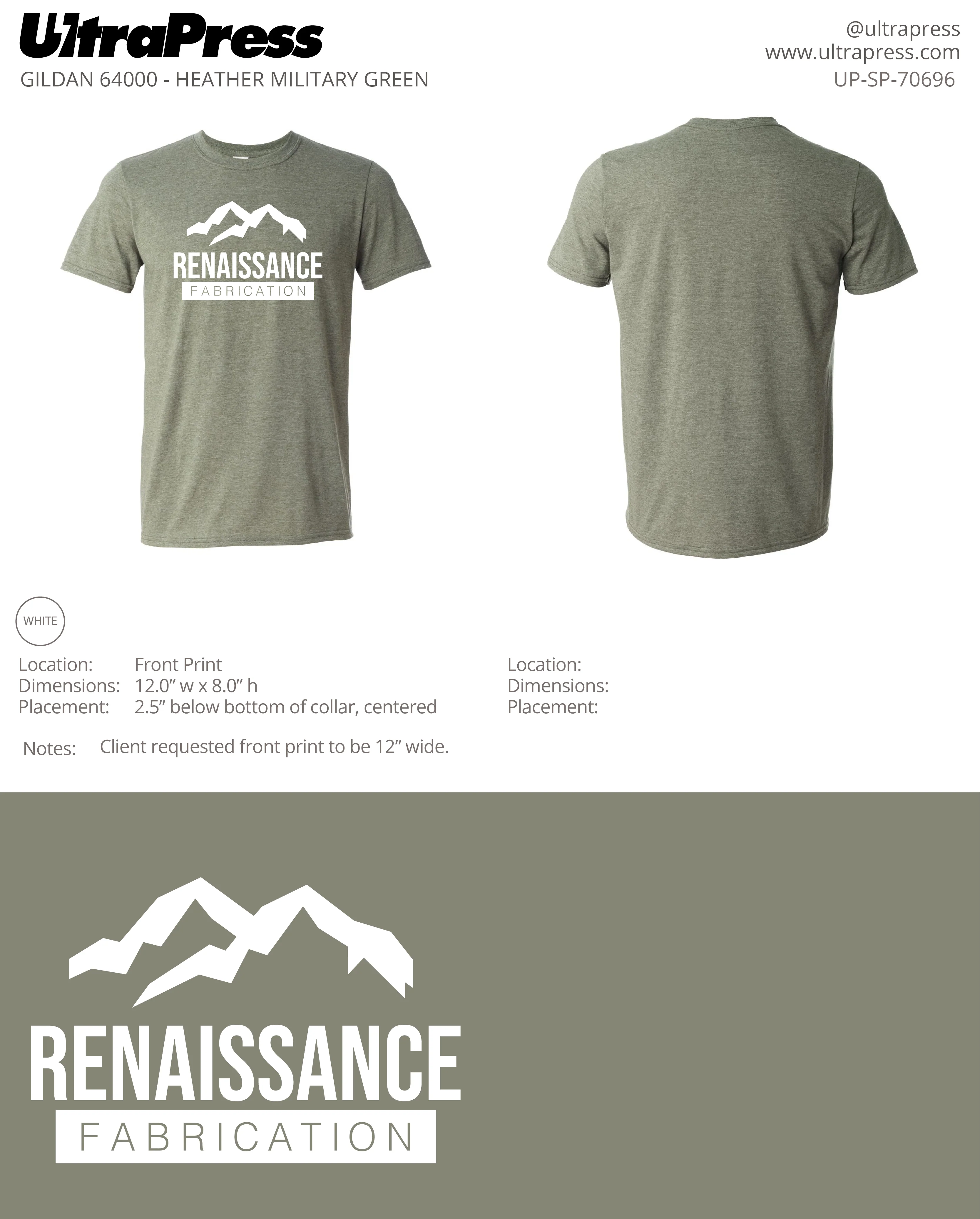 UP-SP-70696 Renaissance Fabrication Mtn Logo - Robyn Bates 100 Min Qty (Bulk)