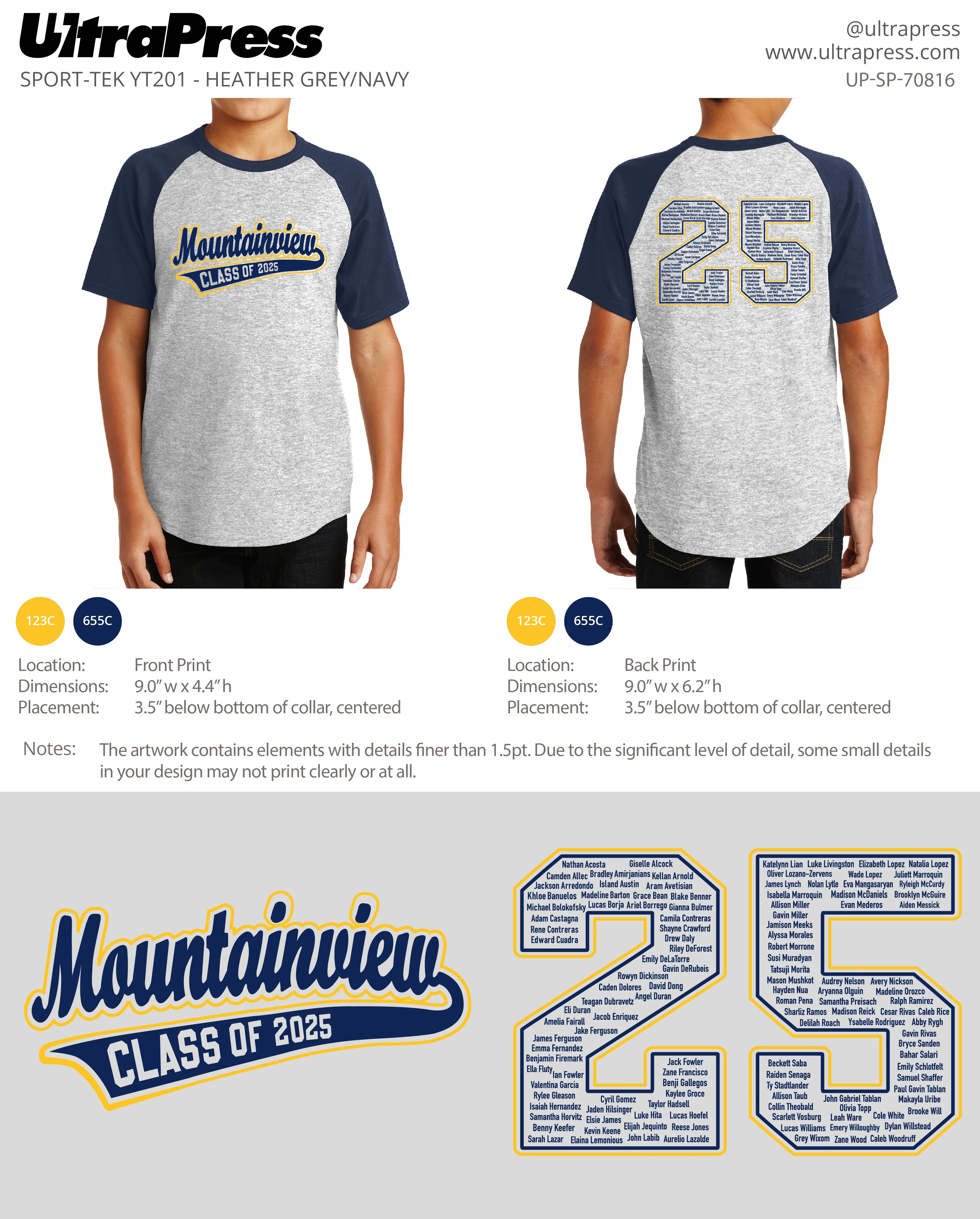 UP-SP-70816 Mountainview 6th Grade Class Tee 144 Min Qty (Bulk) - Image 2