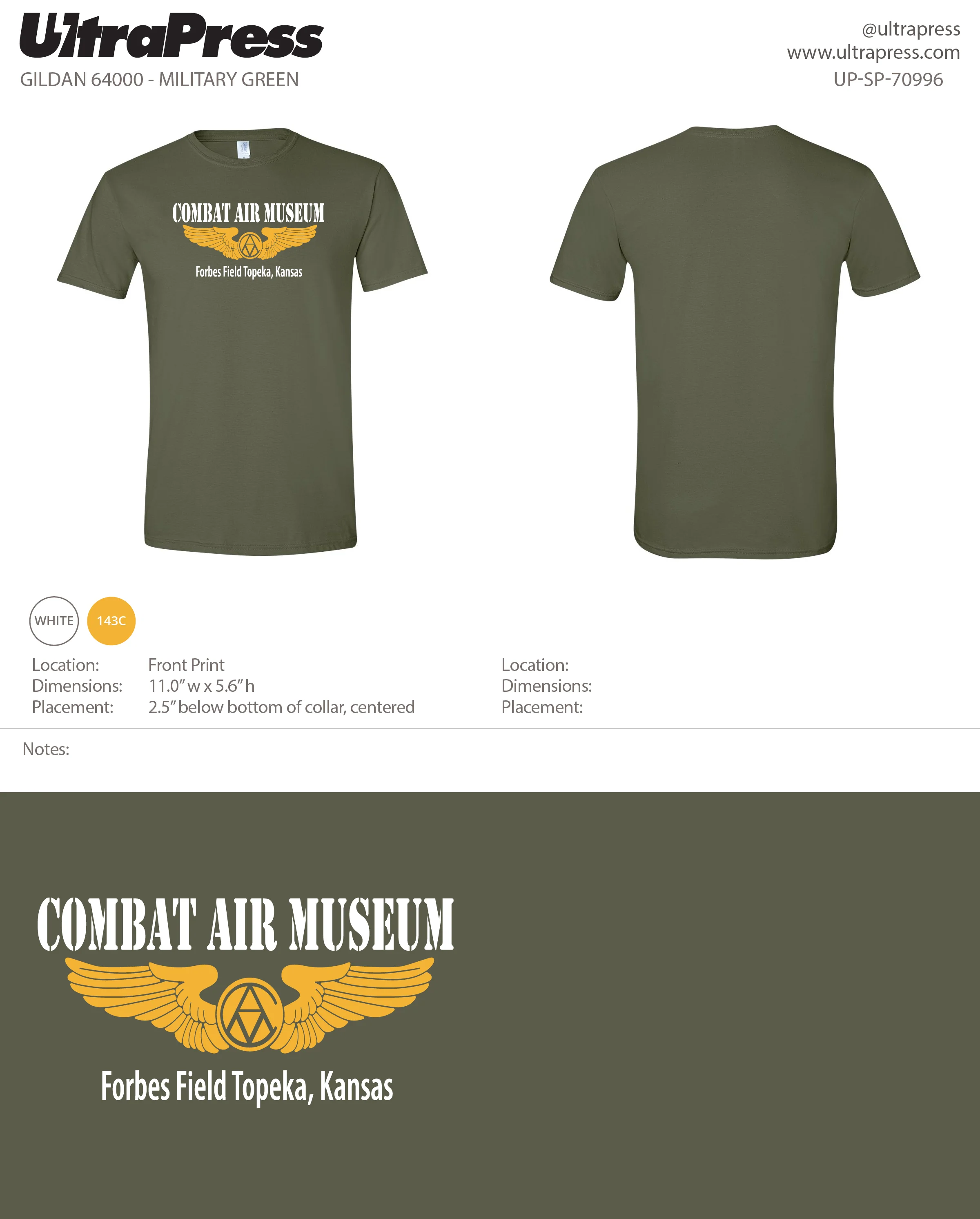 UP-SP-70996 Combat Air Museum Wing - Gene Howerter 100 Min Qty (Bulk) - Image 2