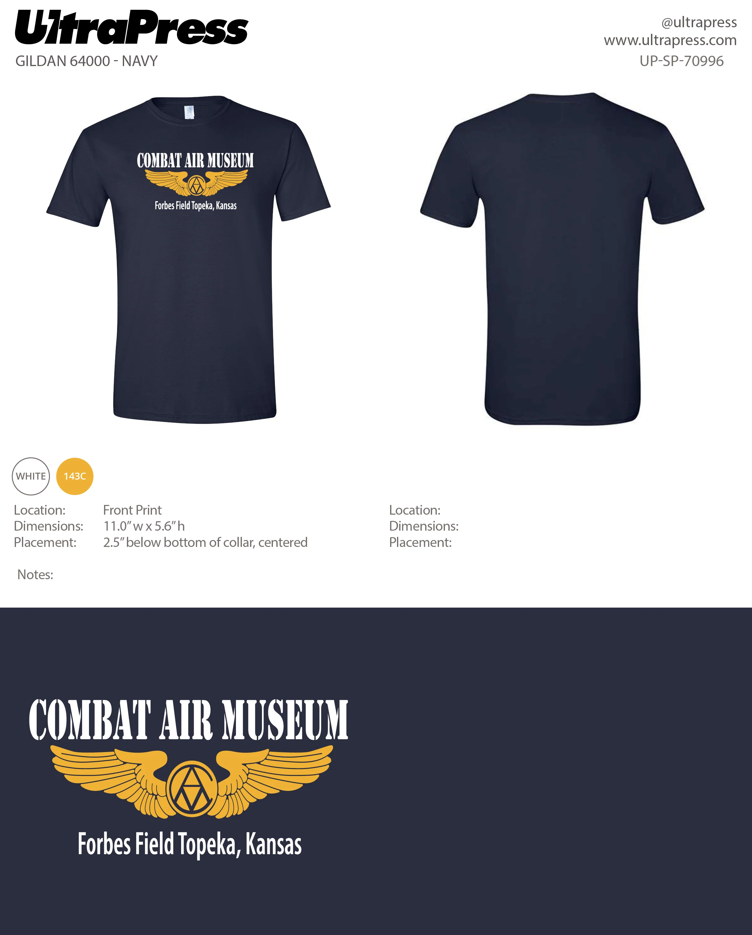 UP-SP-70996 Combat Air Museum Wing - Gene Howerter 100 Min Qty (Bulk) - Image 3