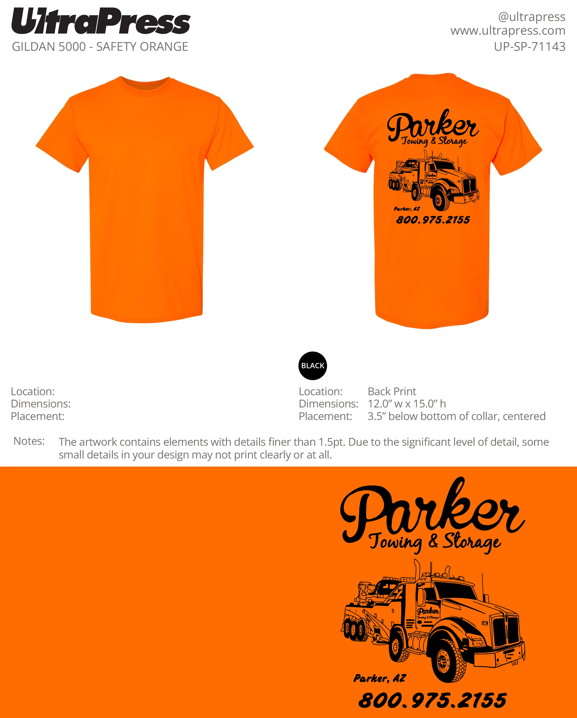 UP-SP-71143 Parker Towing and Storage 300 Min Qty (Bulk) - Image 2