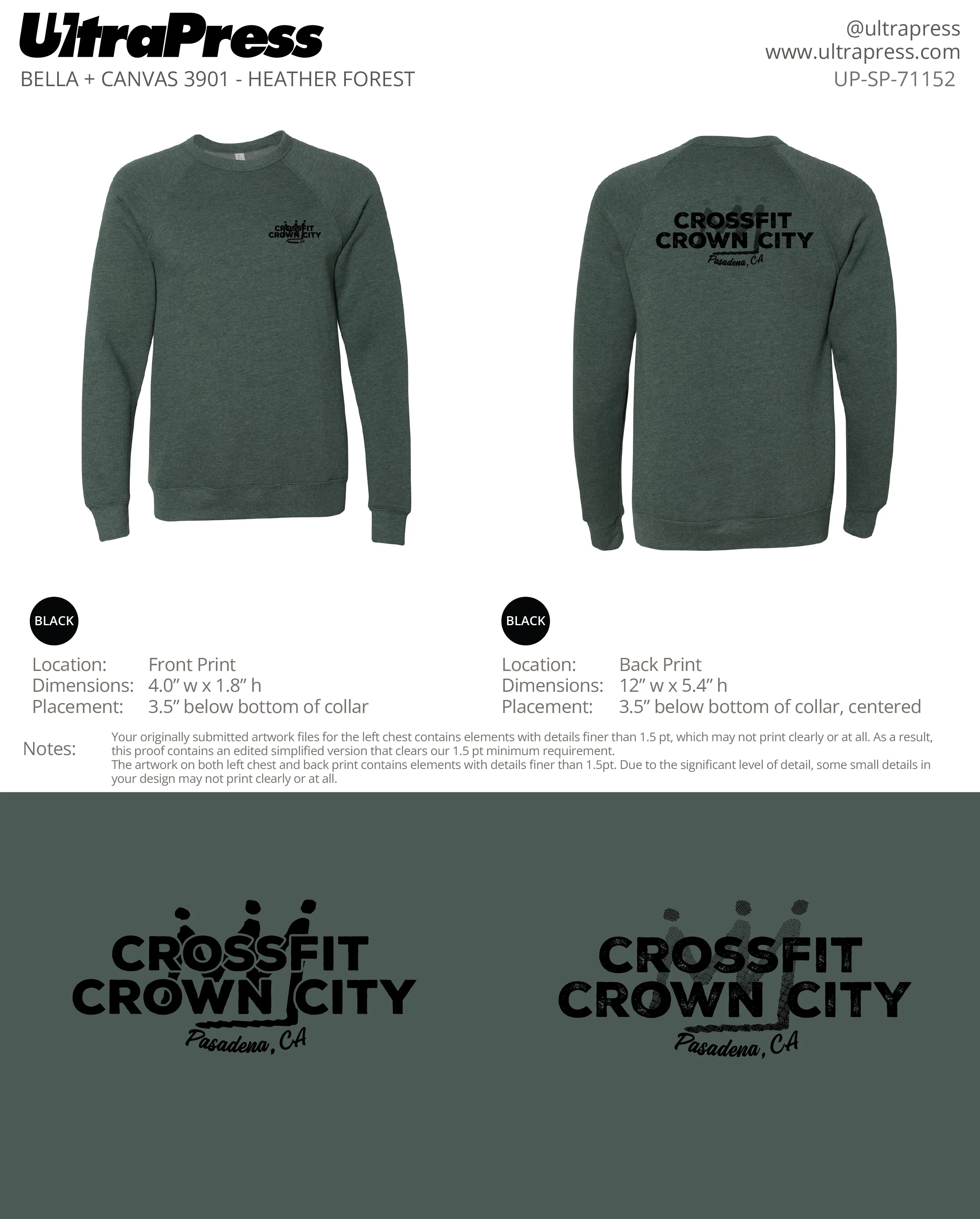 UP-SP-71152 Crossfit Crown City Black Ink SWEATERS - Adam Ridley 24 Min Qty (Bulk) - Image 3
