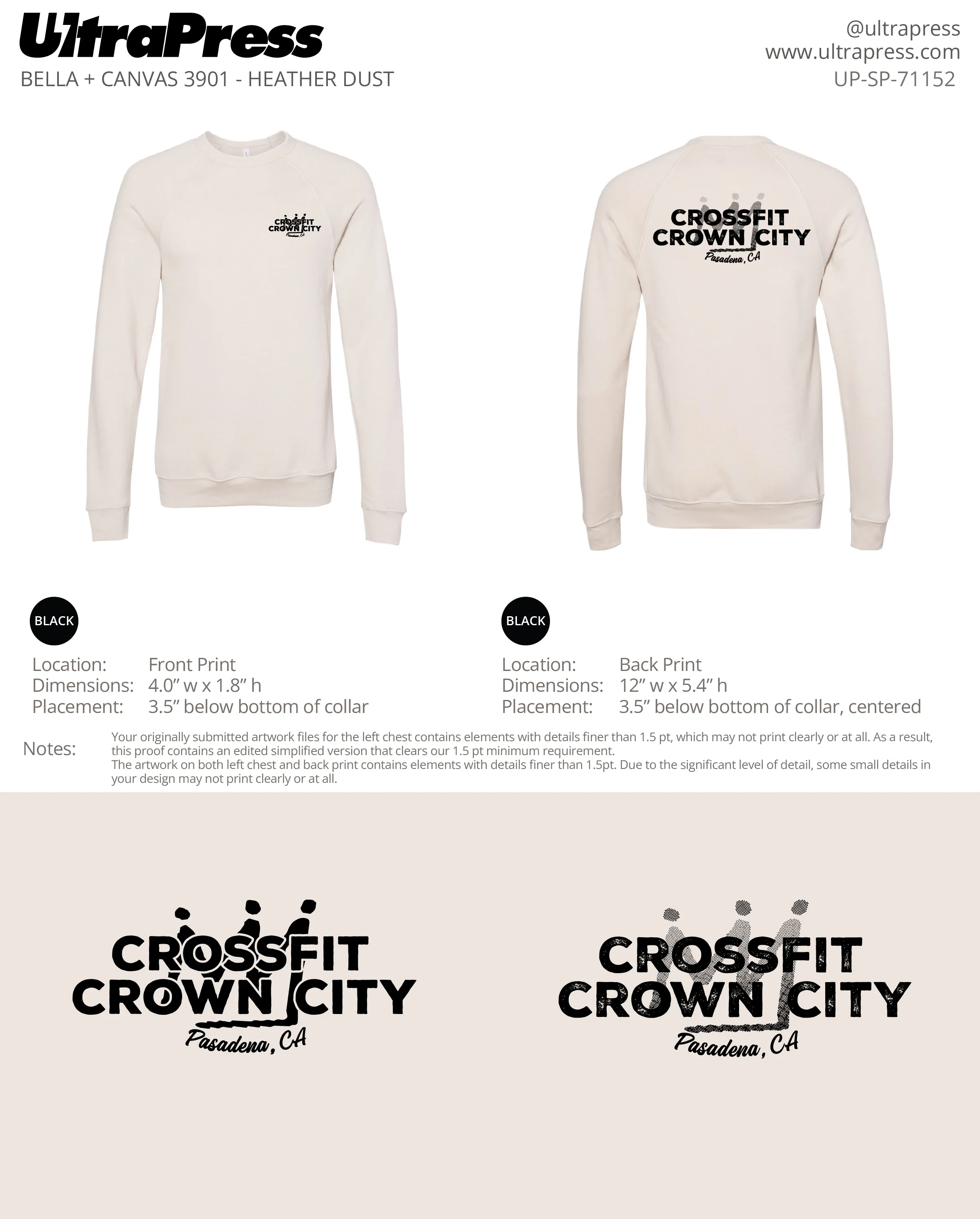 UP-SP-71152 Crossfit Crown City Black Ink SWEATERS - Adam Ridley 24 Min Qty (Bulk) - Image 4