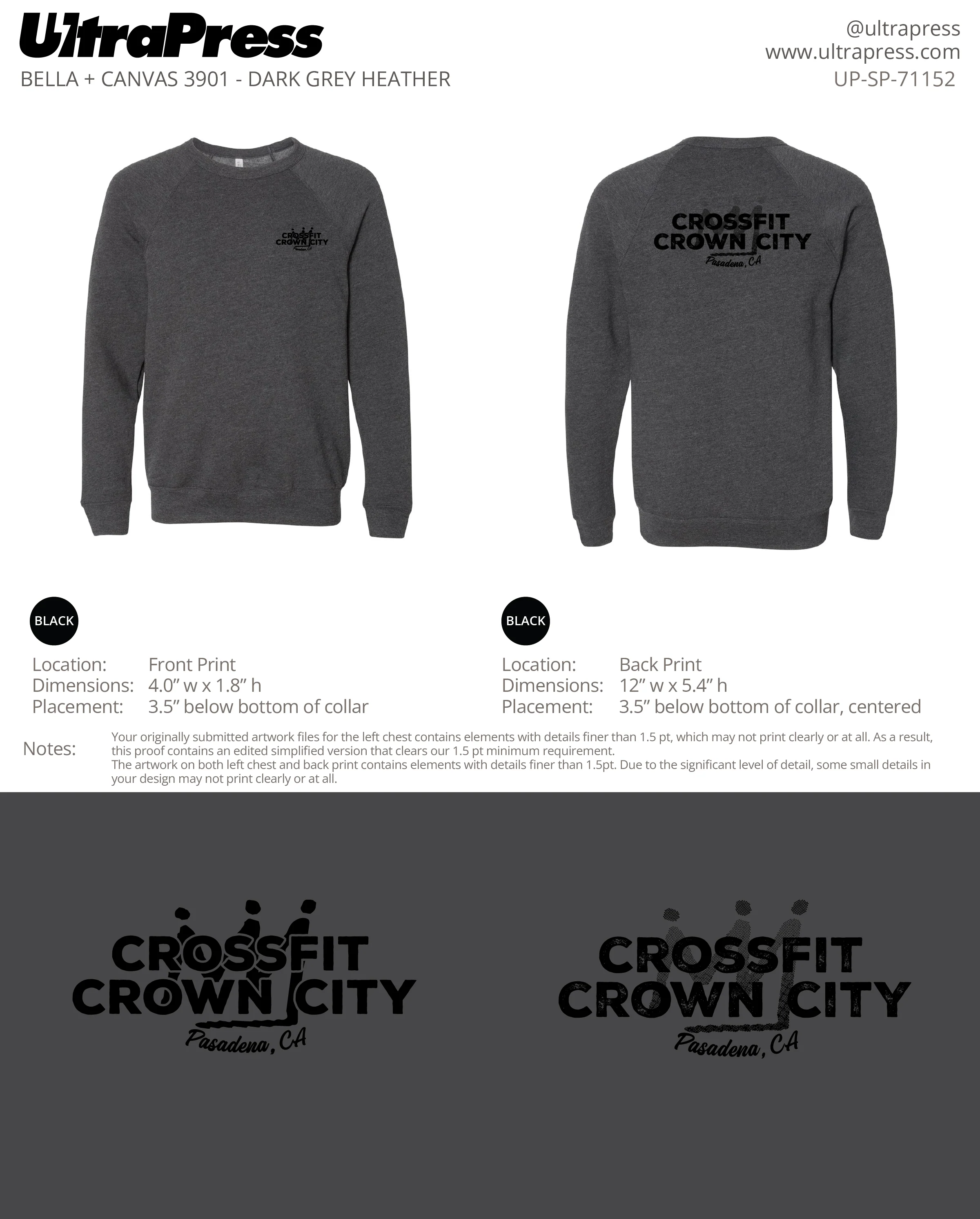 UP-SP-71152 Crossfit Crown City Black Ink SWEATERS - Adam Ridley 24 Min Qty (Bulk) - Image 5