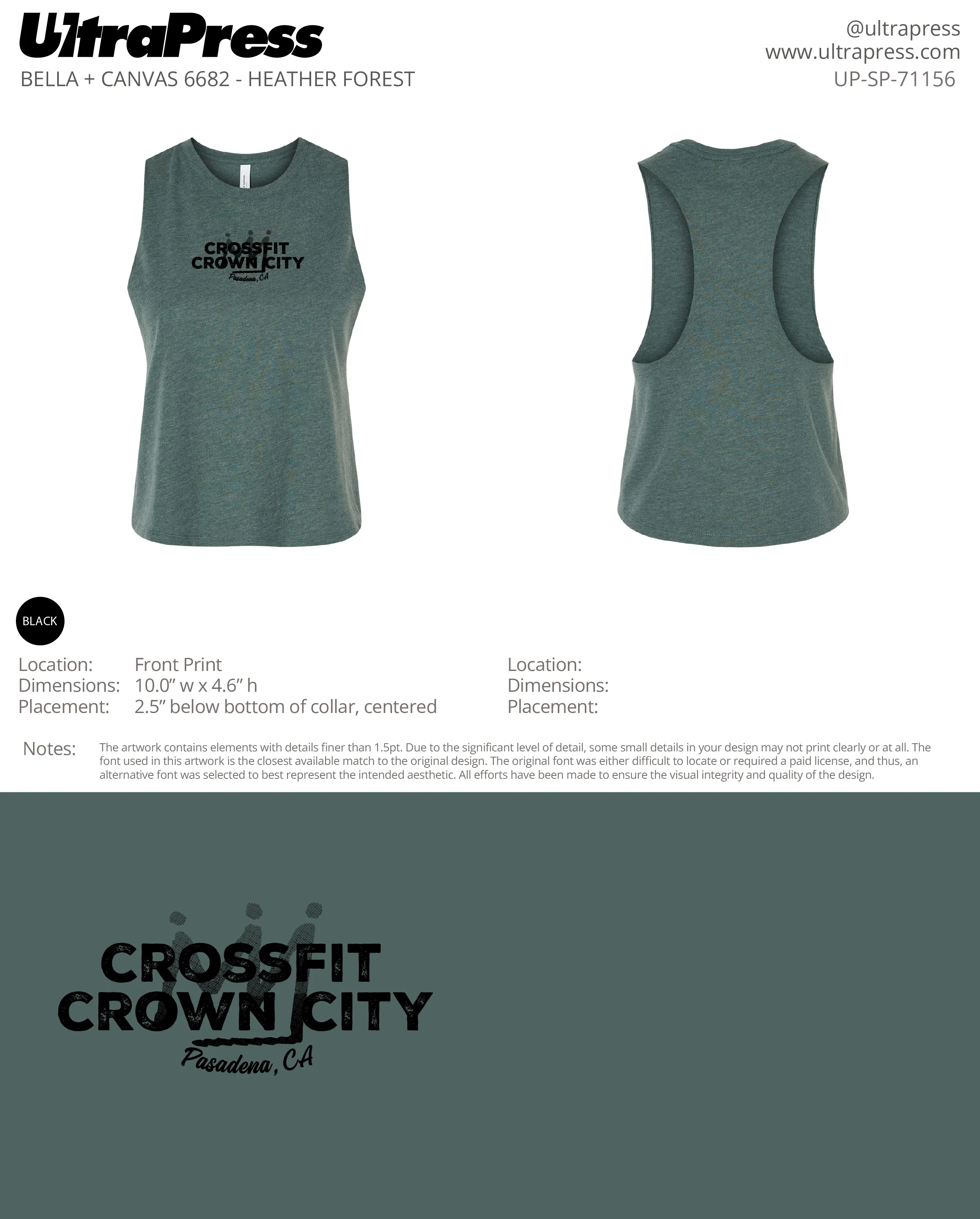 UP-SP -71156 Crossfit Crown City Racer Black Ink - Adam Ridley 24 Min Qty (Bulk) - Image 2