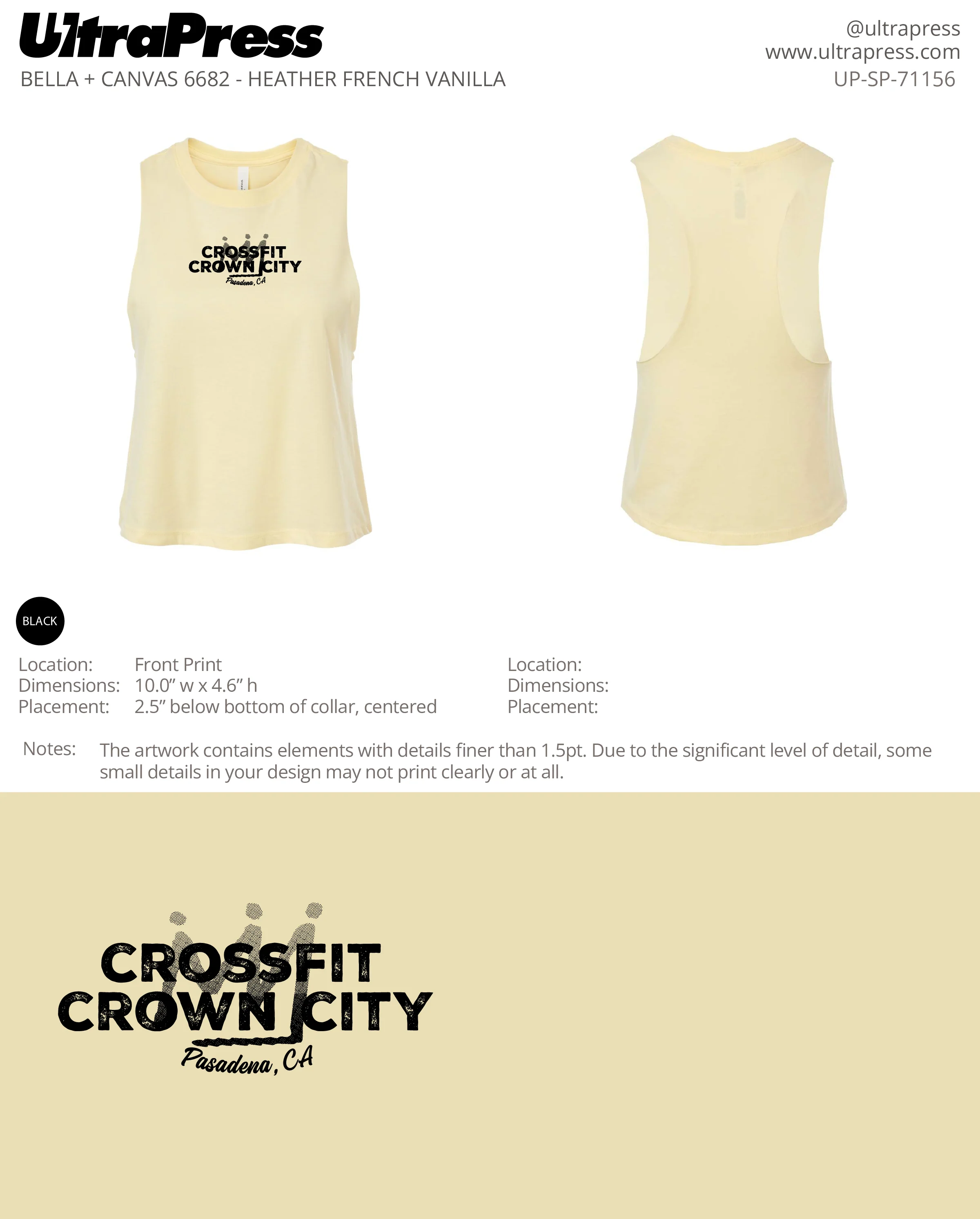 UP-SP -71156 Crossfit Crown City Racer Black Ink - Adam Ridley 24 Min Qty (Bulk) - Image 4