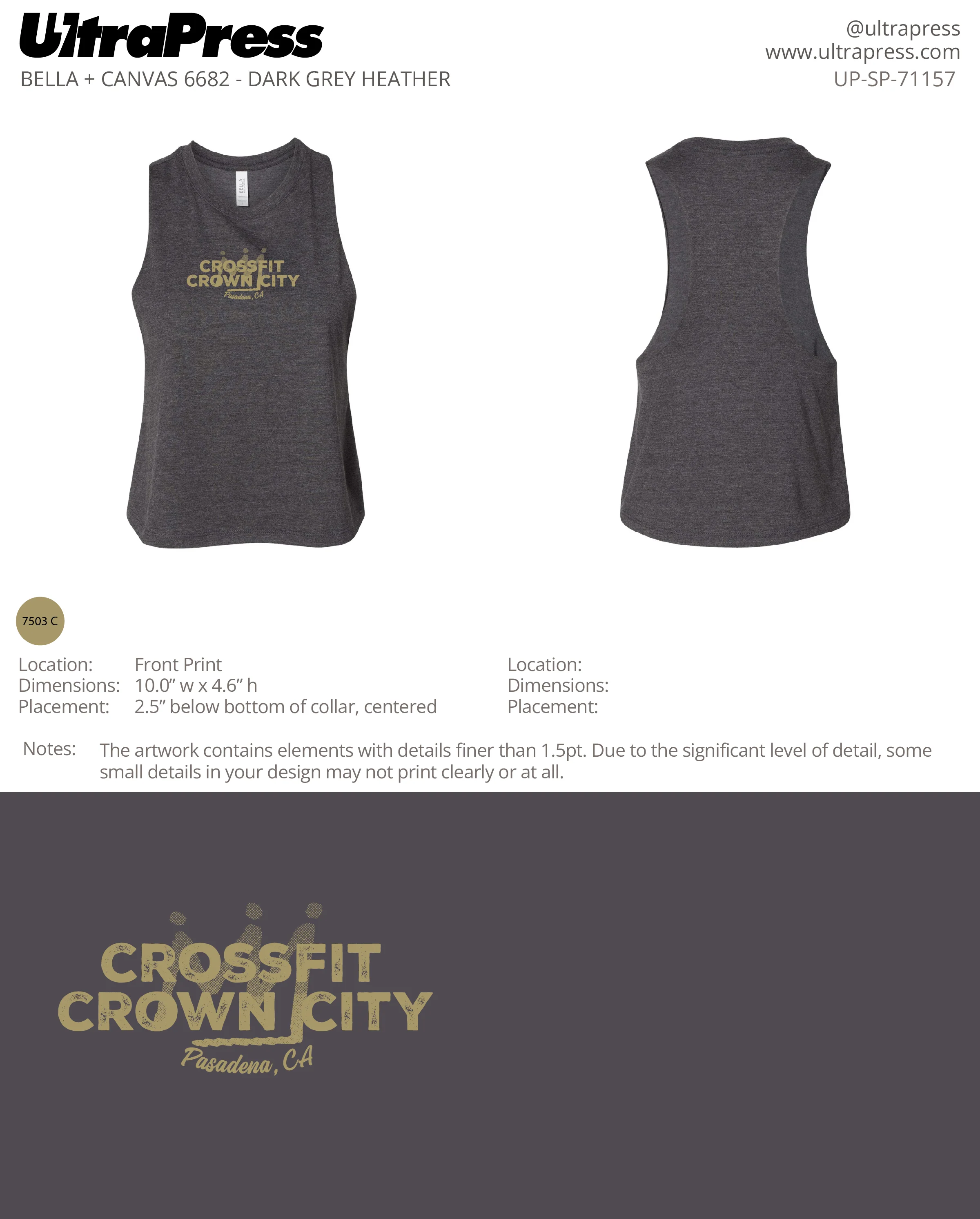 UP-SP-71157 Crossfit Crown City Racer Green Ink - Adam Ridley 24 Min Qty (Bulk) - Image 4