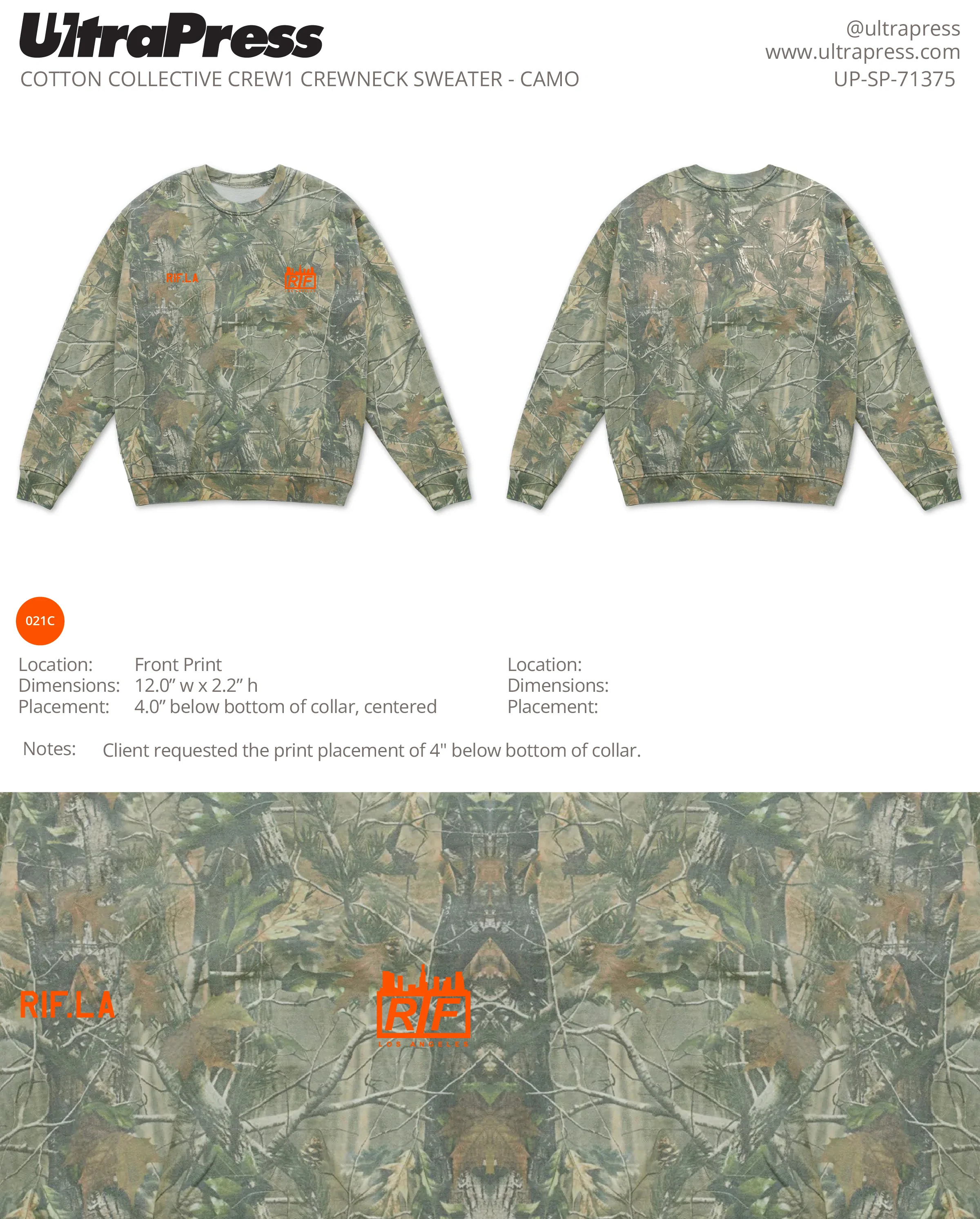 UP-SP-71375 RIF.LA Camo 72 Min Qty (Bulk - PRINT ONLY) - Image 2