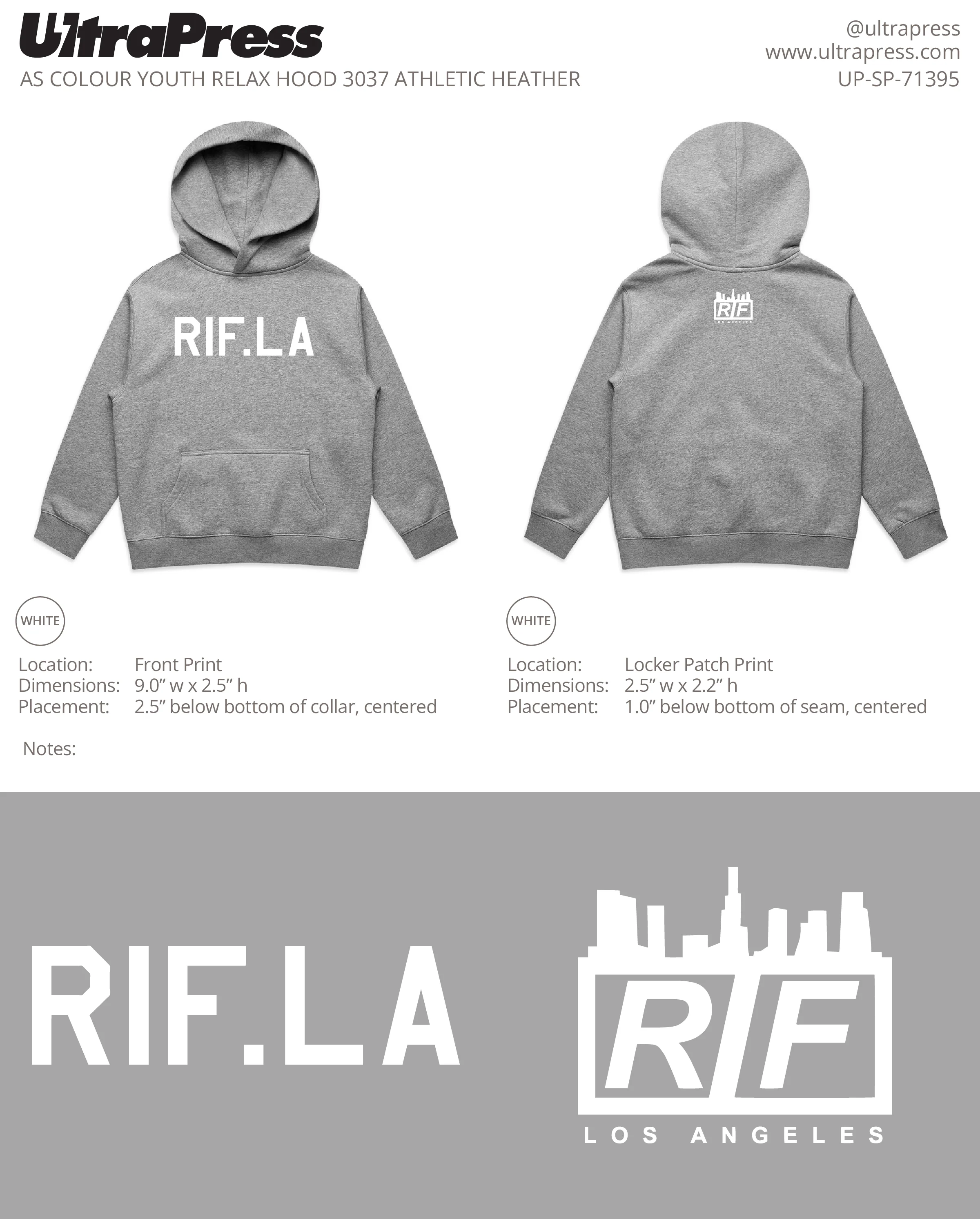 UP-SP-71395 RIF.LA Kids Hoodie 24 Min Qty (Bulk) - Image 2