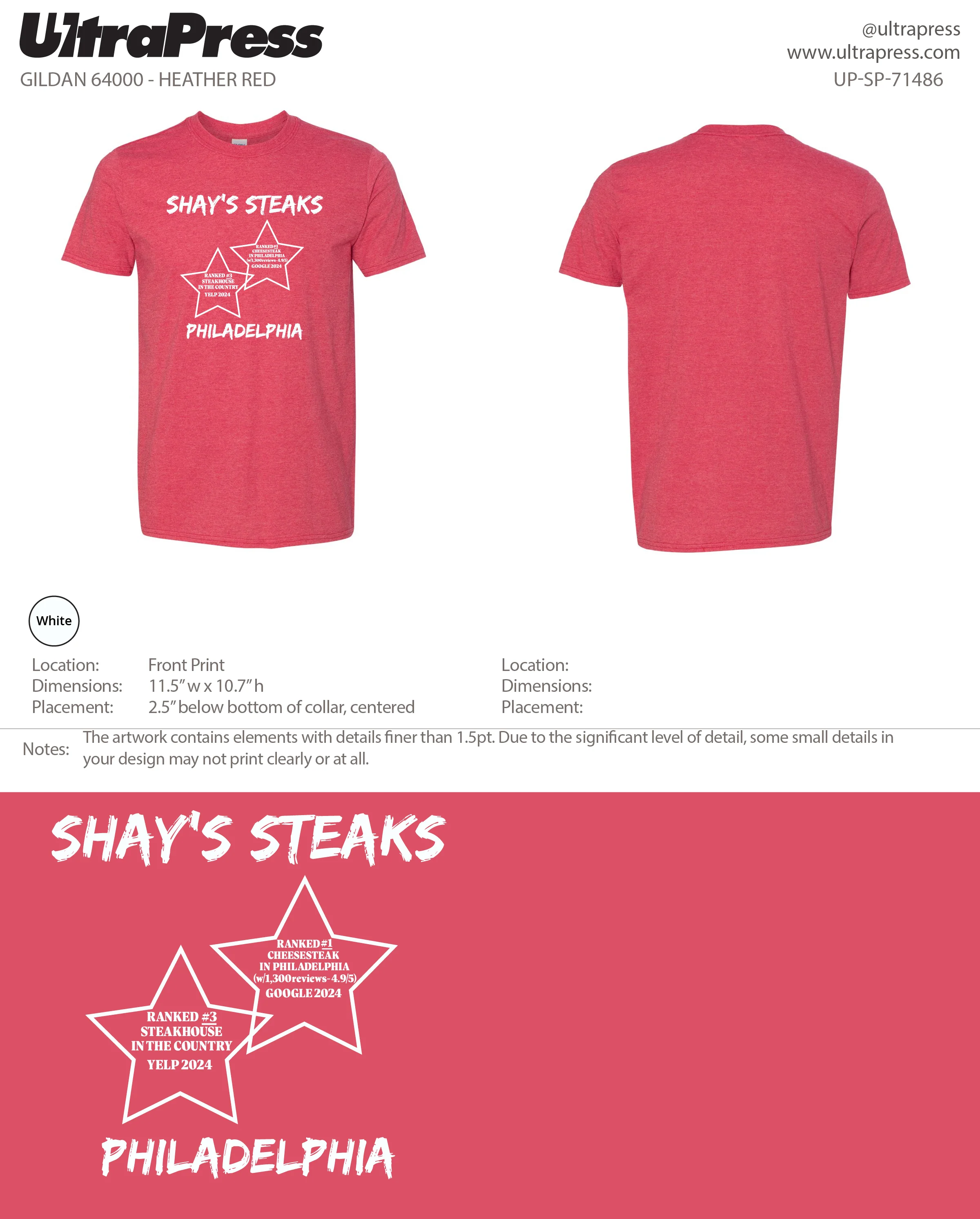UP-SP-71486 Shay's Steaks Philadelphia- Scott Diclaudio 100 Pieces Package (Bulk) - Image 2