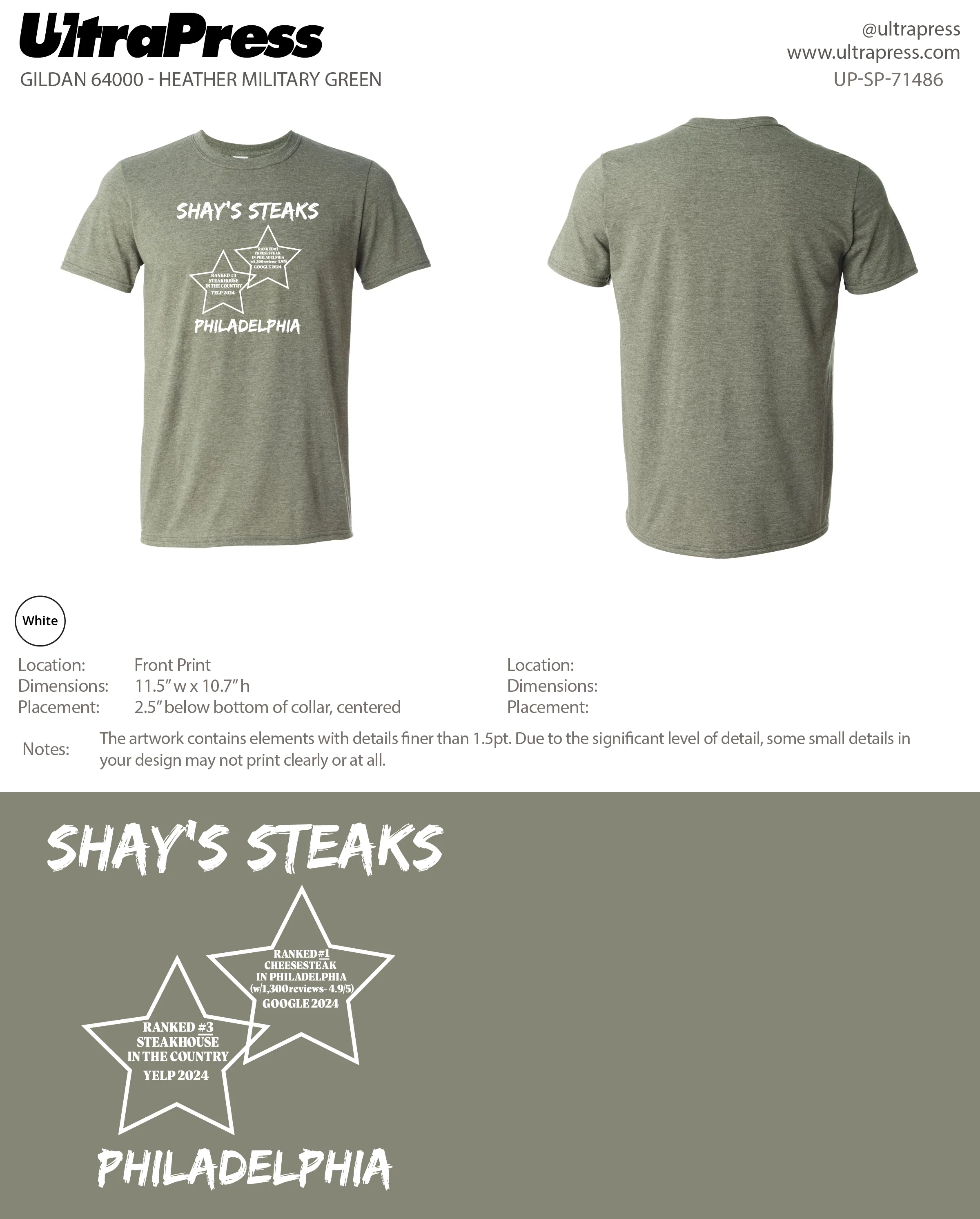 UP-SP-71486 Shay's Steaks Philadelphia- Scott Diclaudio 100 Pieces Package (Bulk) - Image 3