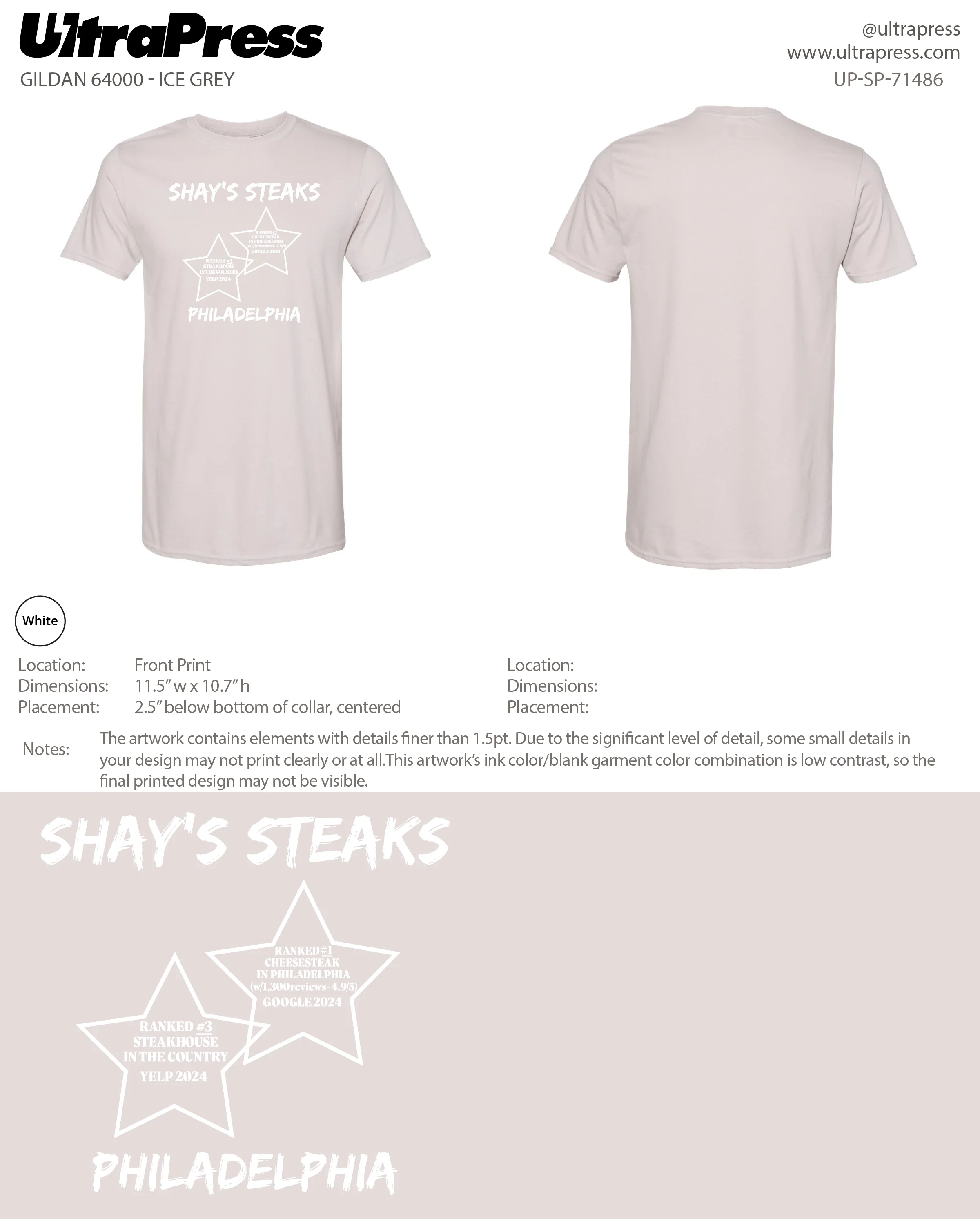 UP-SP-71486 Shay's Steaks Philadelphia- Scott Diclaudio 100 Pieces Package (Bulk) - Image 2