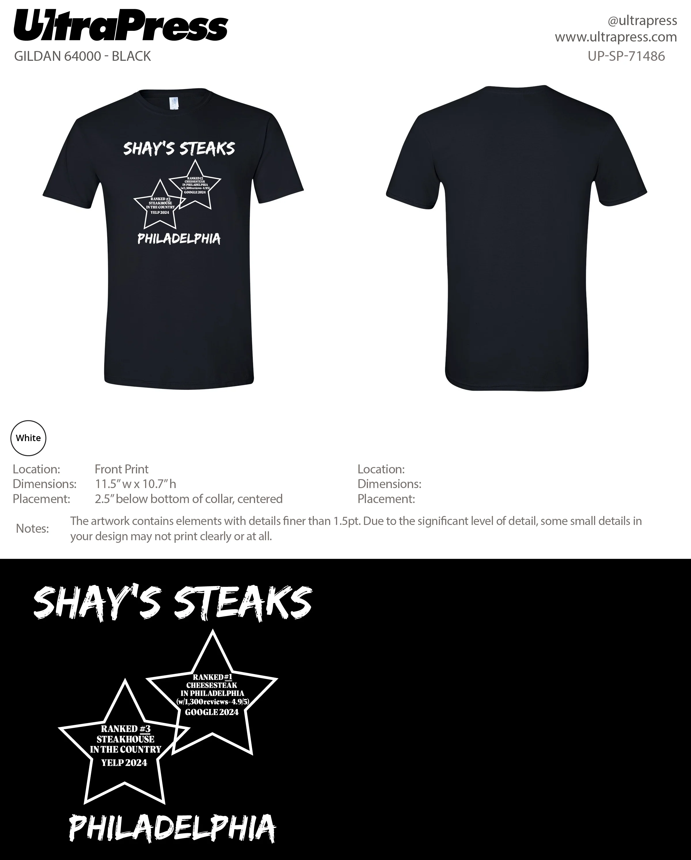 UP-SP-71486 Shay's Steaks Philadelphia- Scott Diclaudio 100 Pieces Package (Bulk) - Image 3