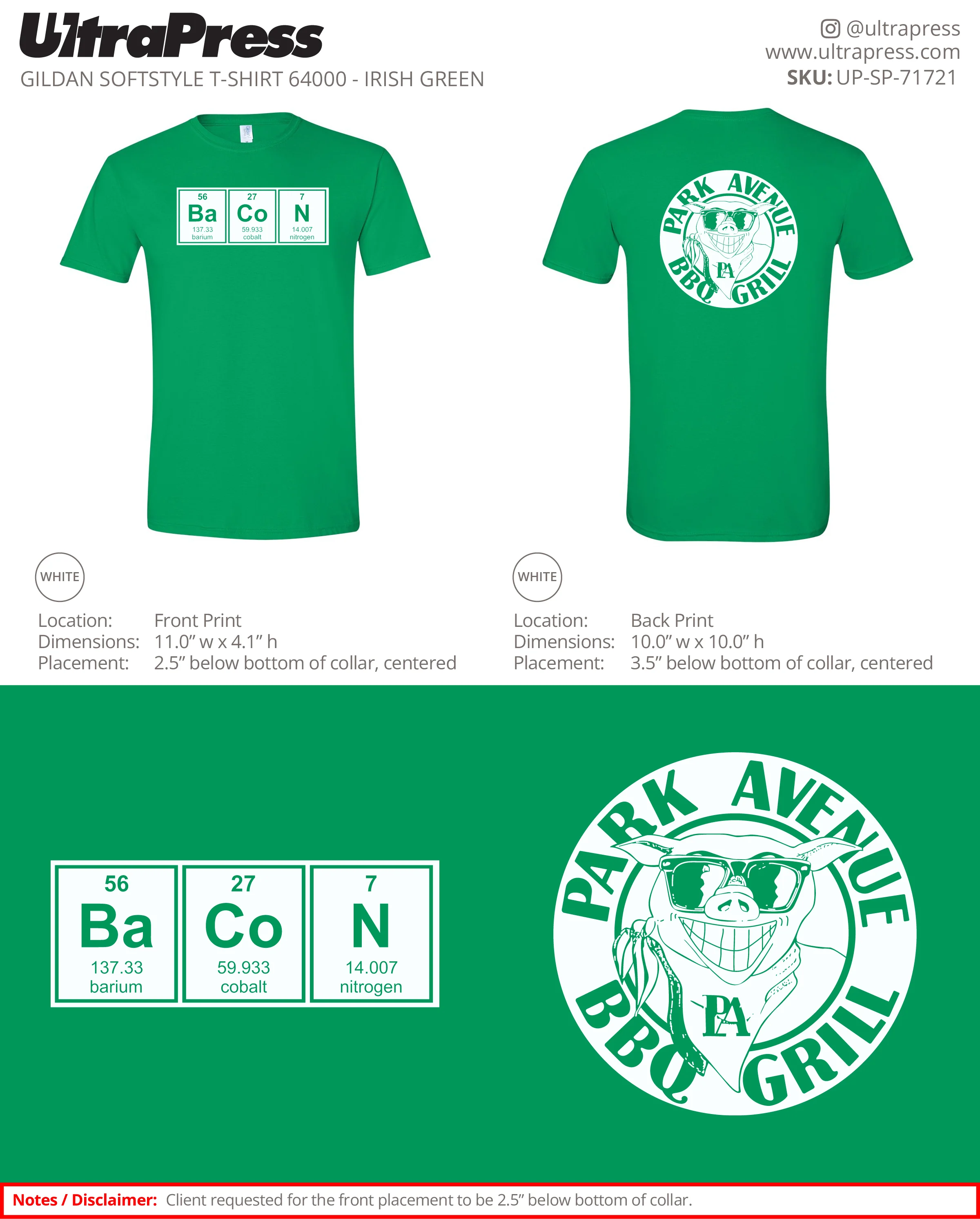 UP-SP-71721 Park Avenue BBQ Grill Shirts - Dean Lavallee 100 Min Qty (Bulk) - Image 2