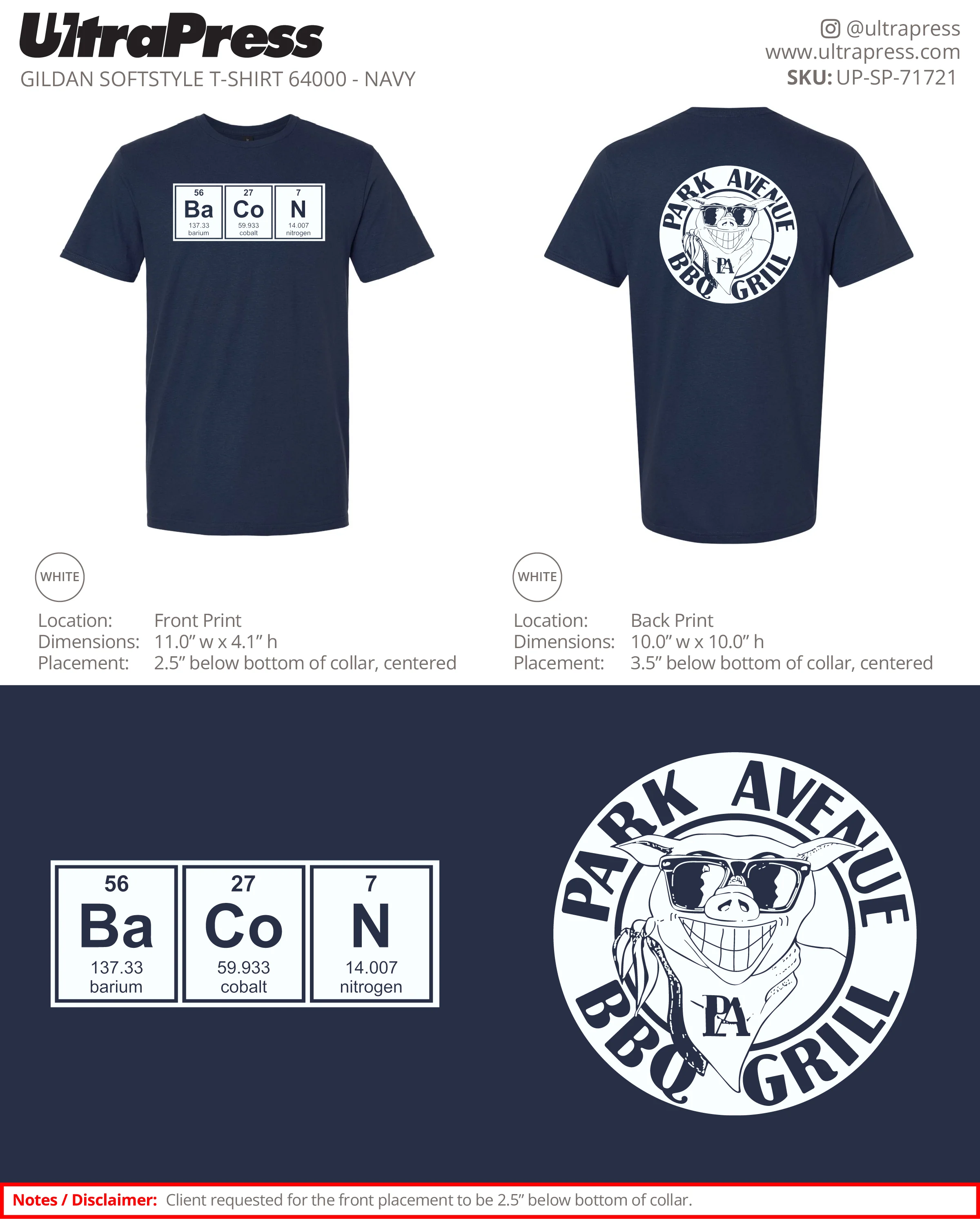 UP-SP-71721 Park Avenue BBQ Grill Shirts - Dean Lavallee 100 Min Qty (Bulk) - Image 3