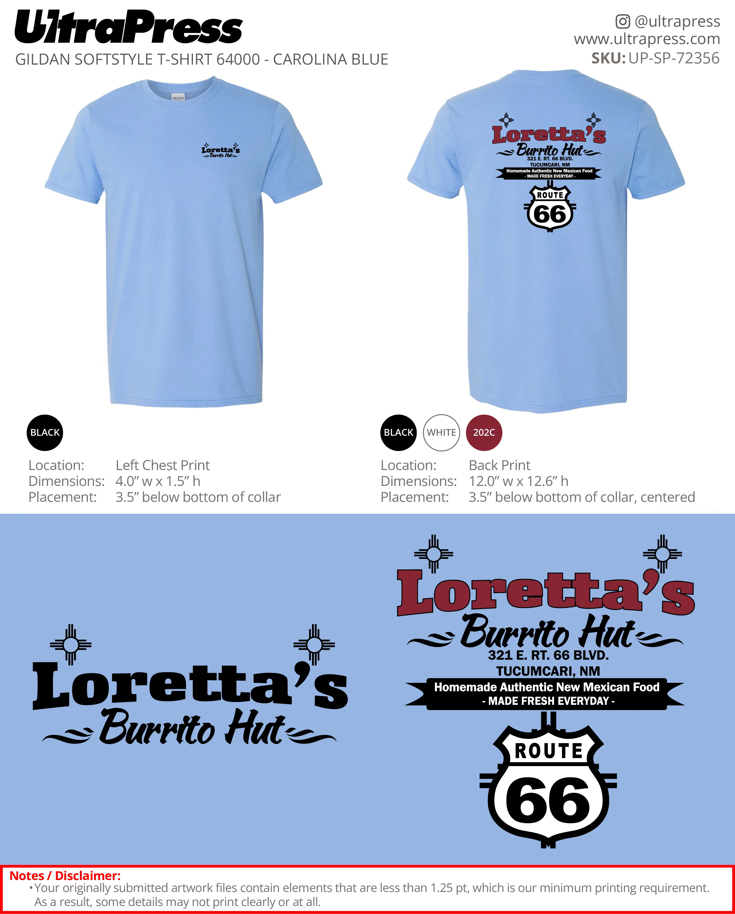 UP-SP-72356 Welcome To Loretta's Burrito Hut - Loretta Muller 100 Min Qty (Bulk) - Image 2