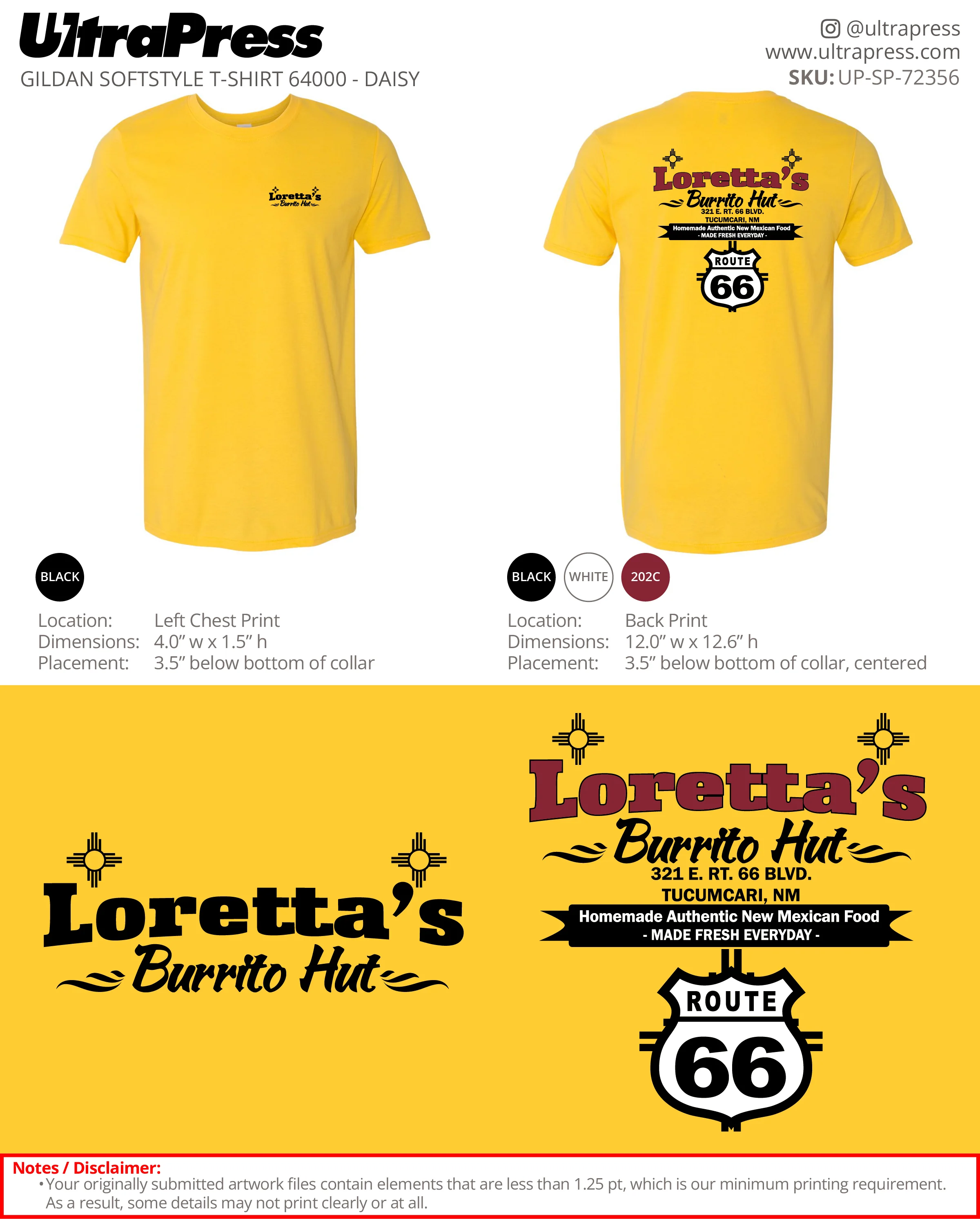 UP-SP-72356 Welcome To Loretta's Burrito Hut - Loretta Muller 100 Min Qty (Bulk) - Image 4