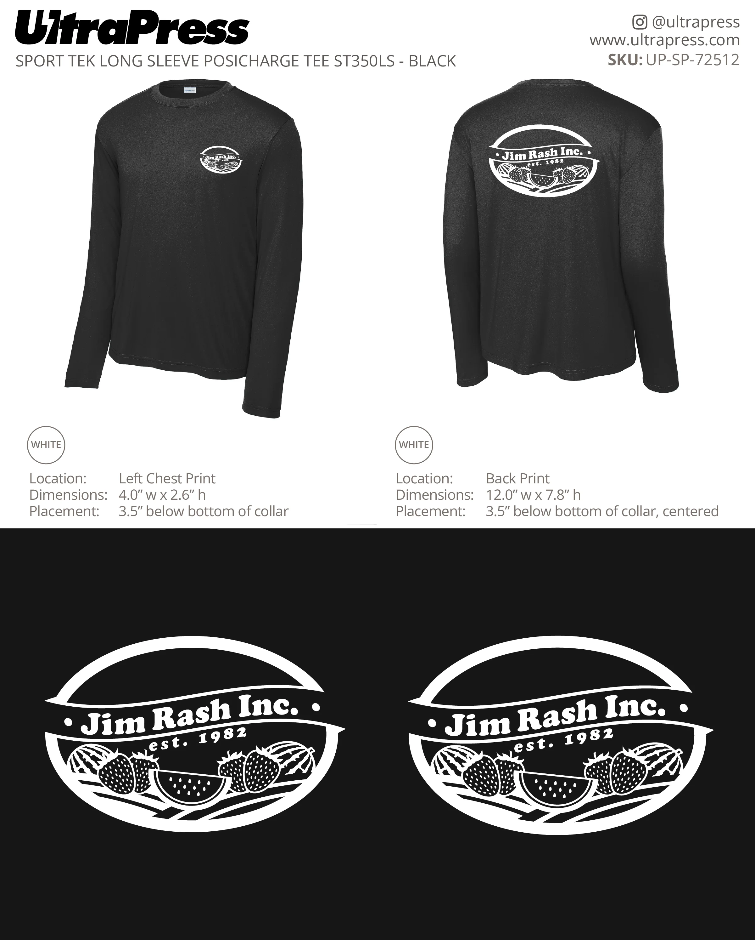 UP-SP-72512 Jim Rash Inc. Long Sleeves - Jill Barton 144 Min Qty (Bulk)