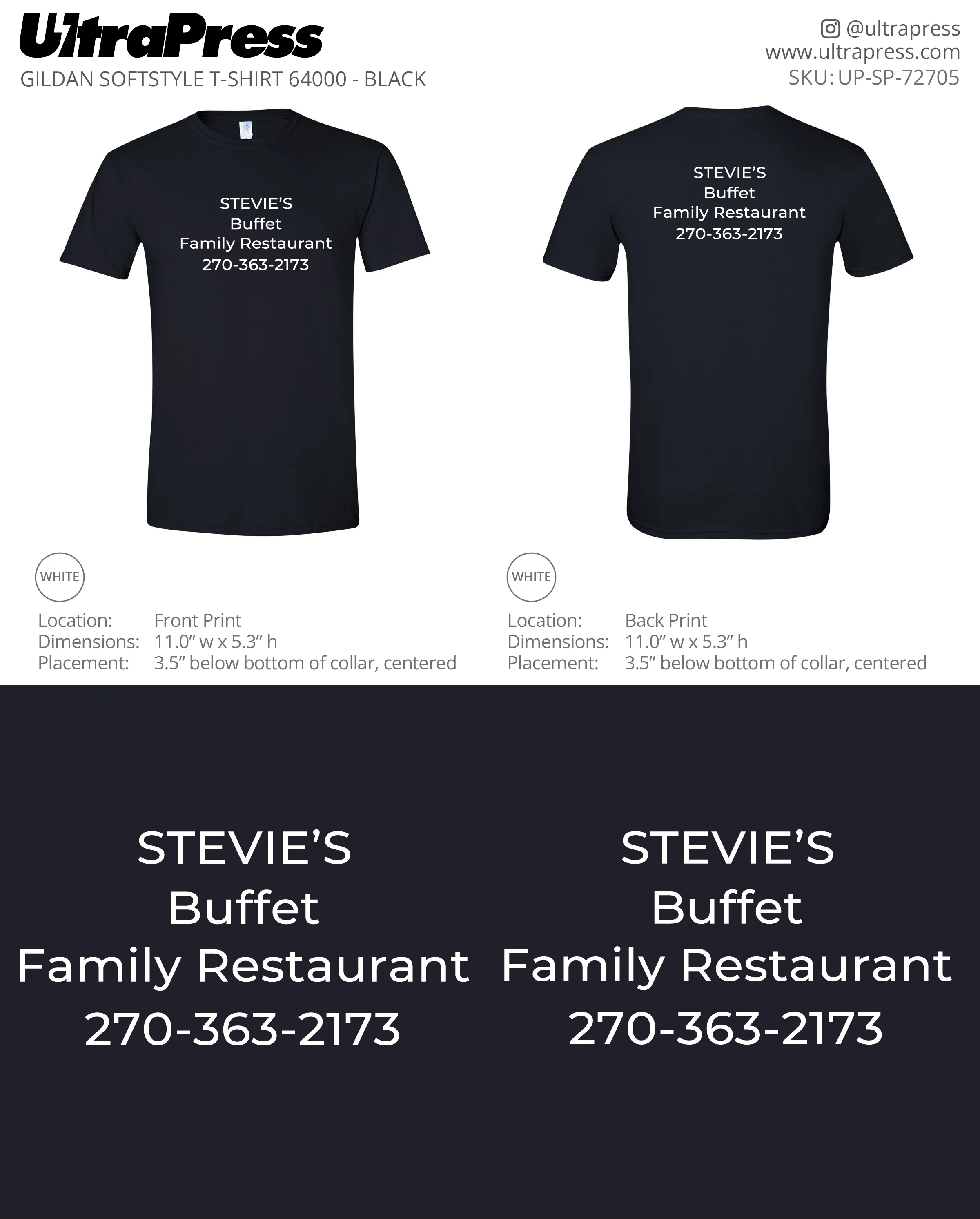 UP-SP-72705 Stevie's Buffet Family Restaurant - Stephen Edge 100 Min Qty (Bulk)