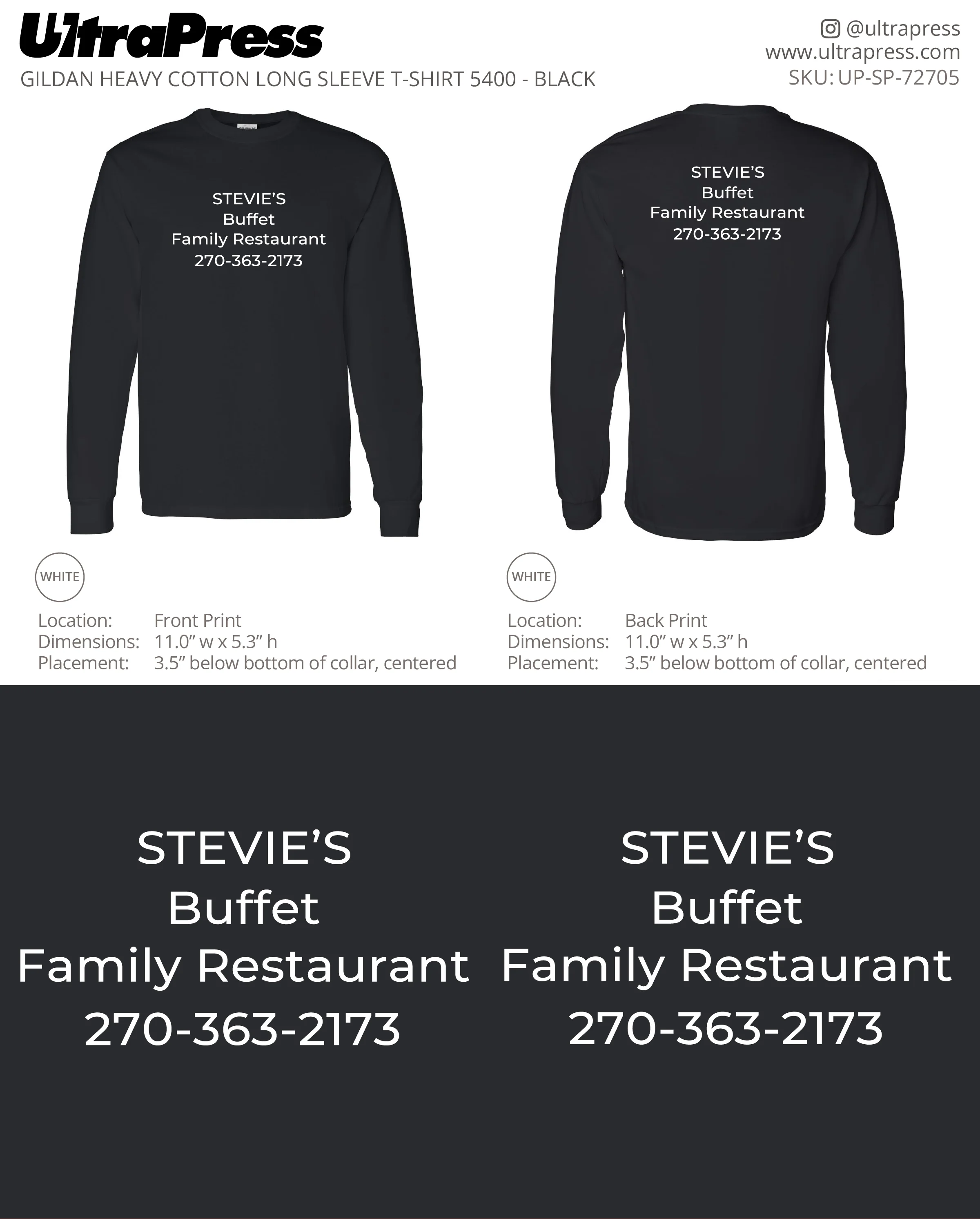 UP-SP-72705 Stevie's Buffet Family Restaurant - Stephen Edge 100 Min Qty (Bulk) - Image 2