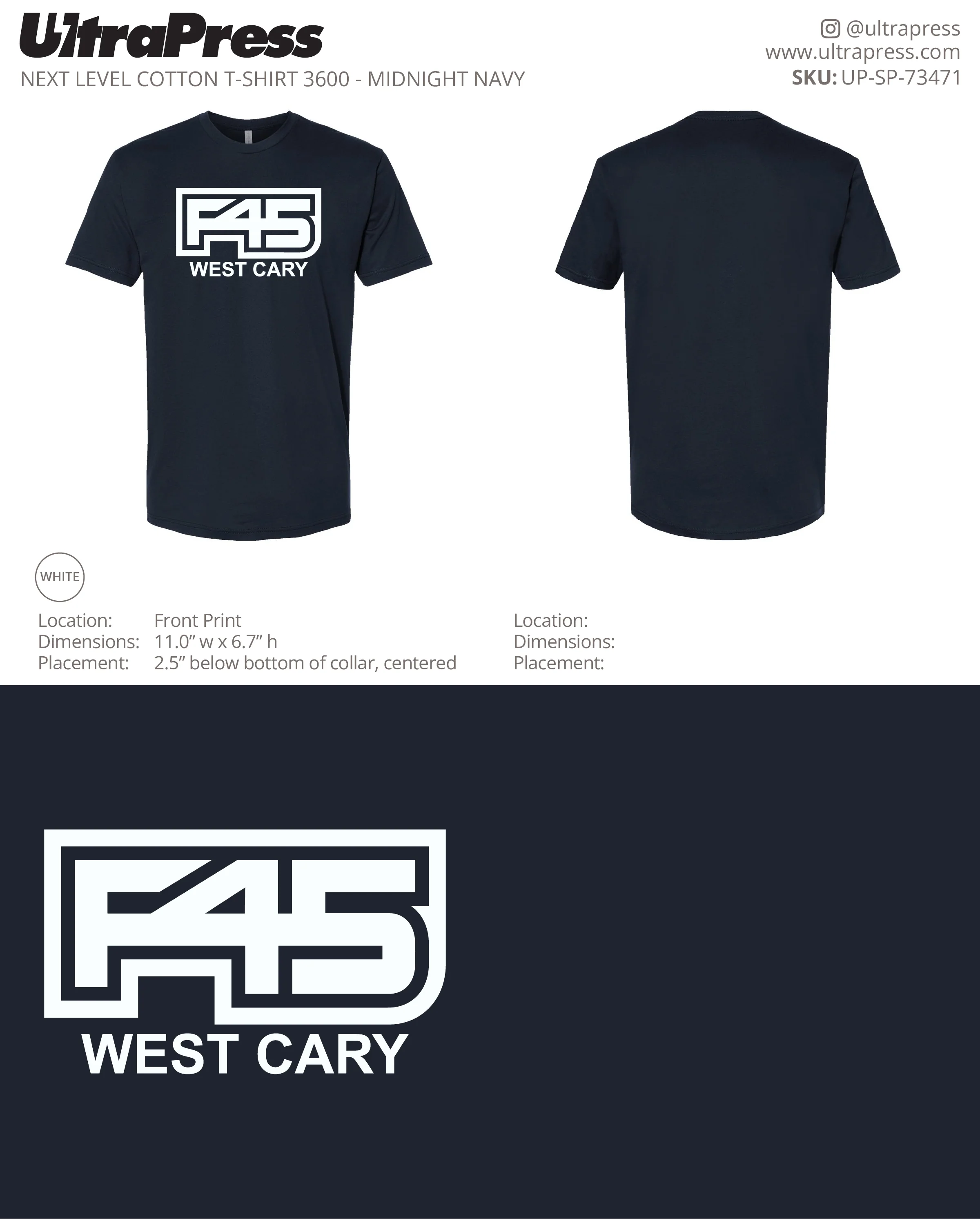 UP-SP-73471 F45 West Cary - Suresh Bhagchandani 100 Min Qty (Bulk)