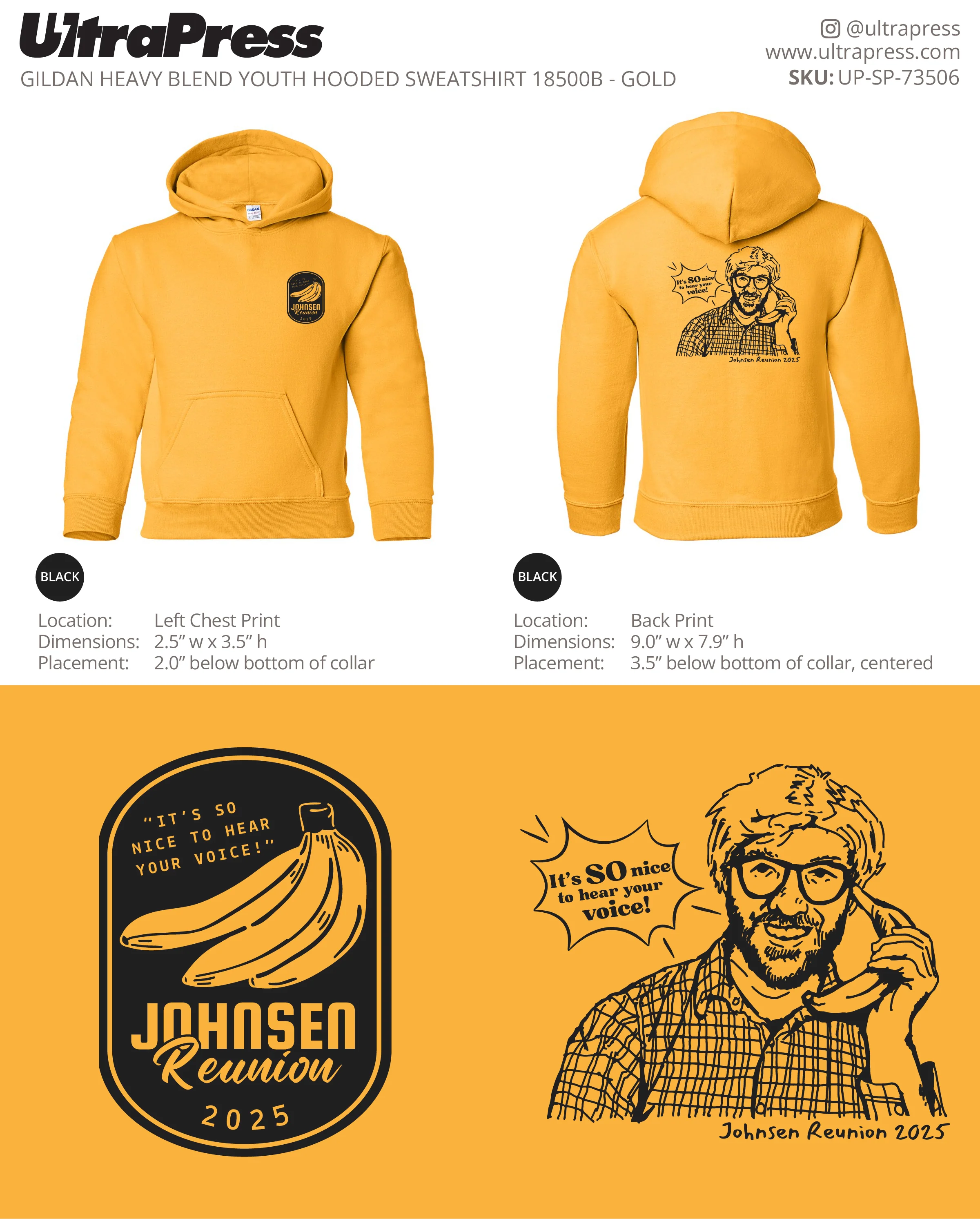 UP-SP-73506 Johnsen Reunion 2025 Hoodies - Clayton Johnsen 50 Pieces Package (Bulk)