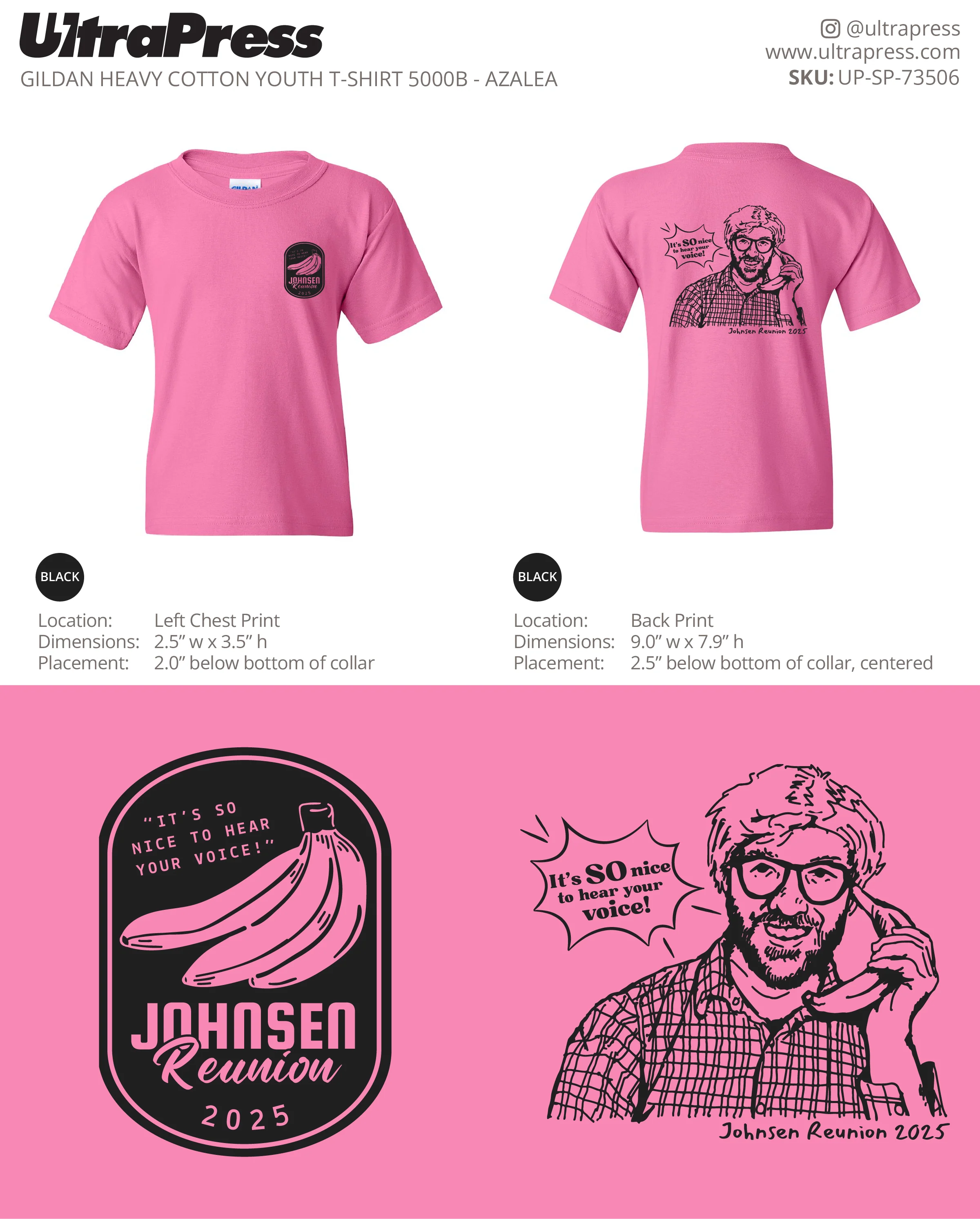 UP-SP-73506 Johnsen Reunion 2025 TShirts - Clayton Johnsen 100 Pieces Package (Bulk) - Image 2