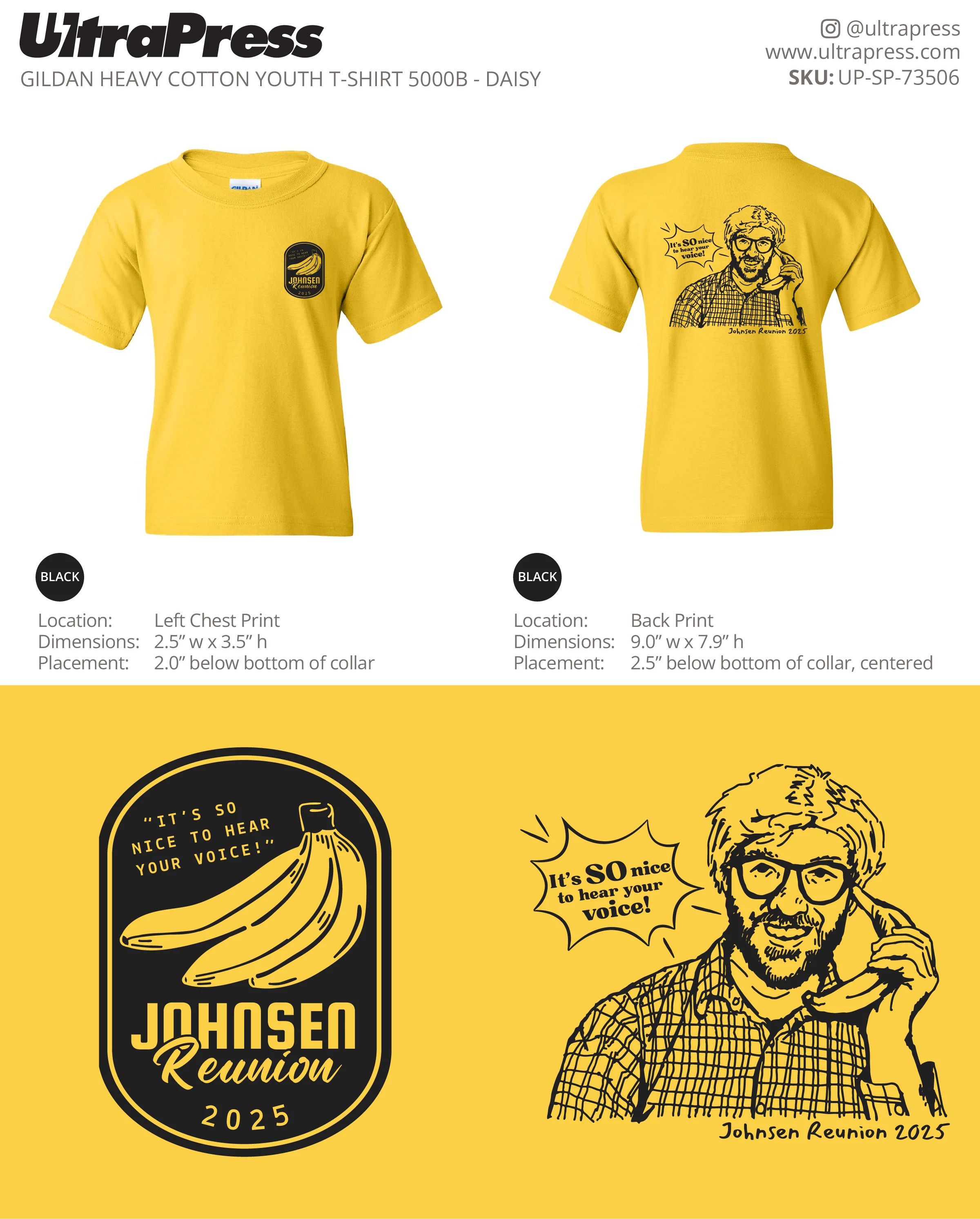 UP-SP-73506 Johnsen Reunion 2025 TShirts - Clayton Johnsen 100 Pieces Package (Bulk) - Image 3