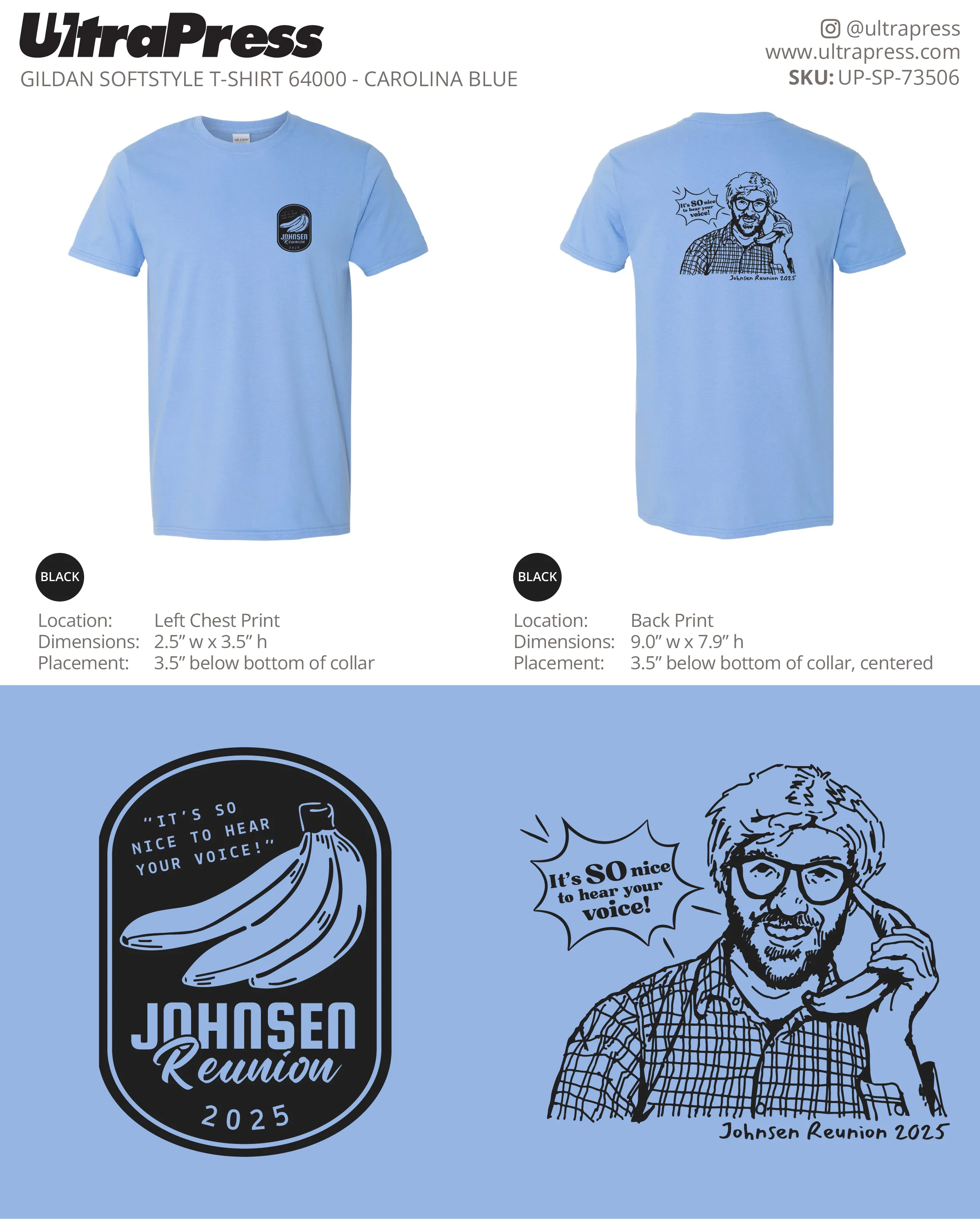 UP-SP-73506 Johnsen Reunion 2025 TShirts - Clayton Johnsen 100 Pieces Package (Bulk) - Image 4