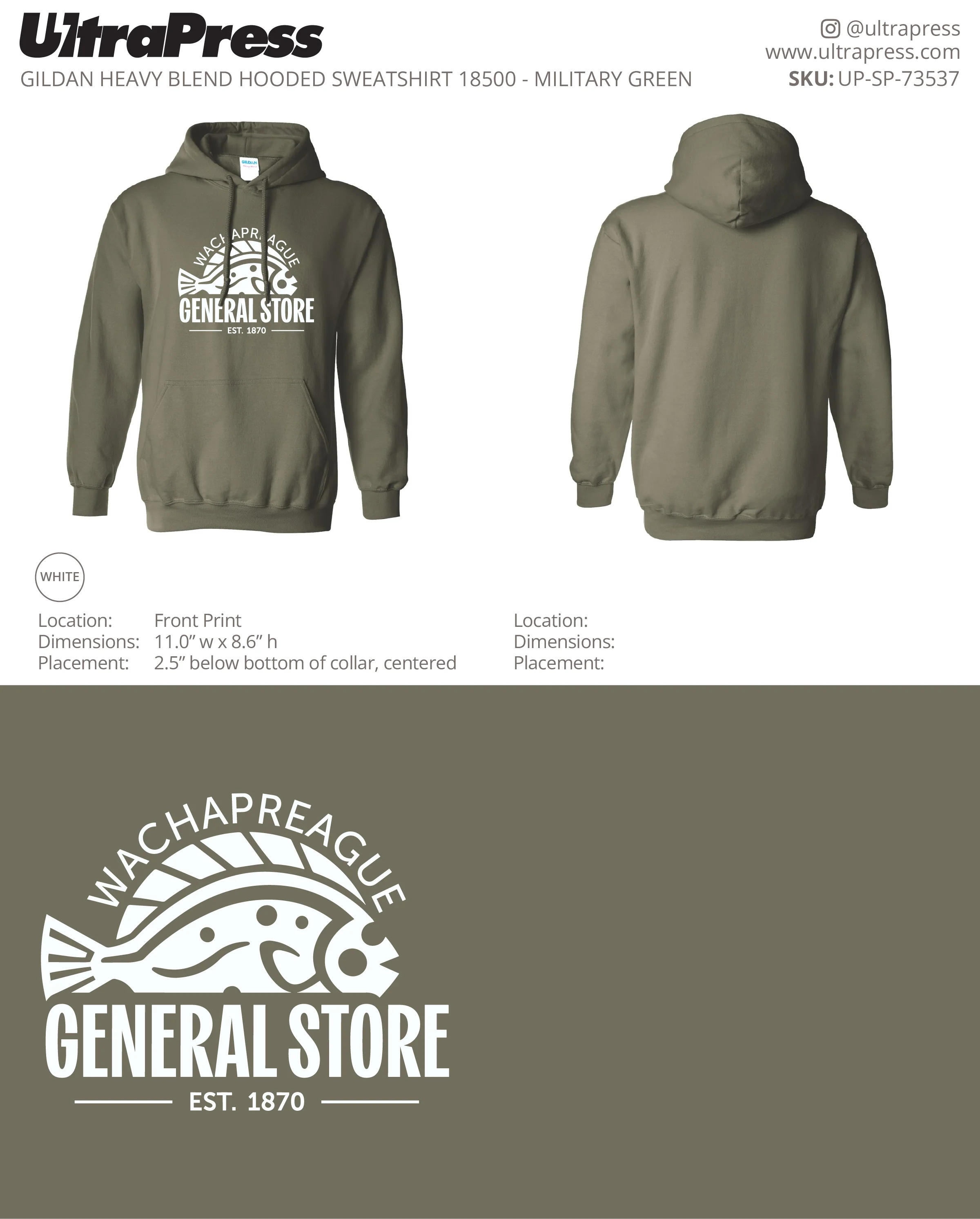 UP-SP-73537 Wachapreague General Store Hoodies - Tracey Chareas 50 Min Qty (Bulk) - Image 2