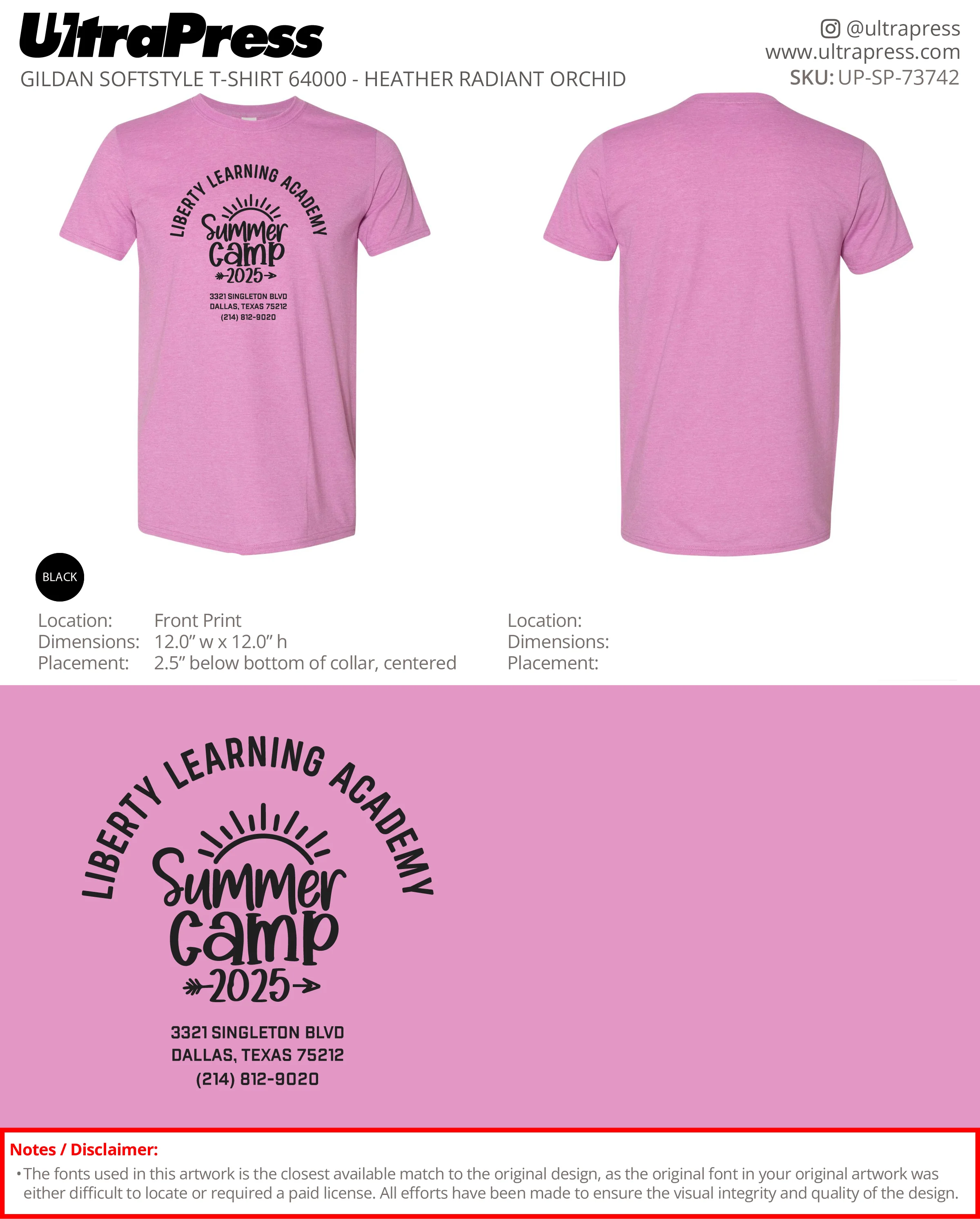 UP-SP-73742 Liberty Learning Academy Summer Camp 2025 - Denetta Williams 100 Pieces Package (Bulk) - Image 3