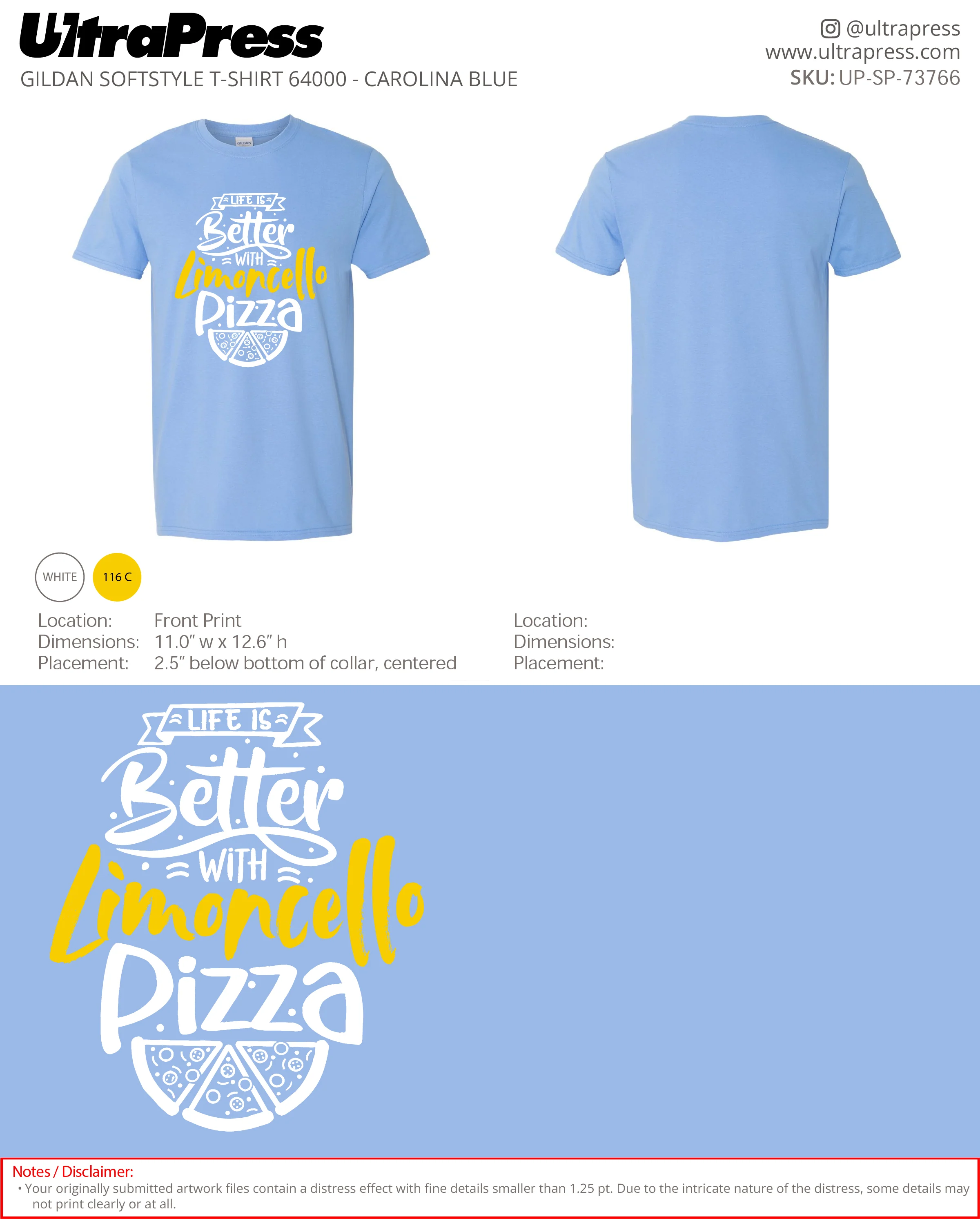 UP-SP-73766 Life Is Better with Limoncello Pizza - Mark Eastham 100 Pieces Package (Bulk)