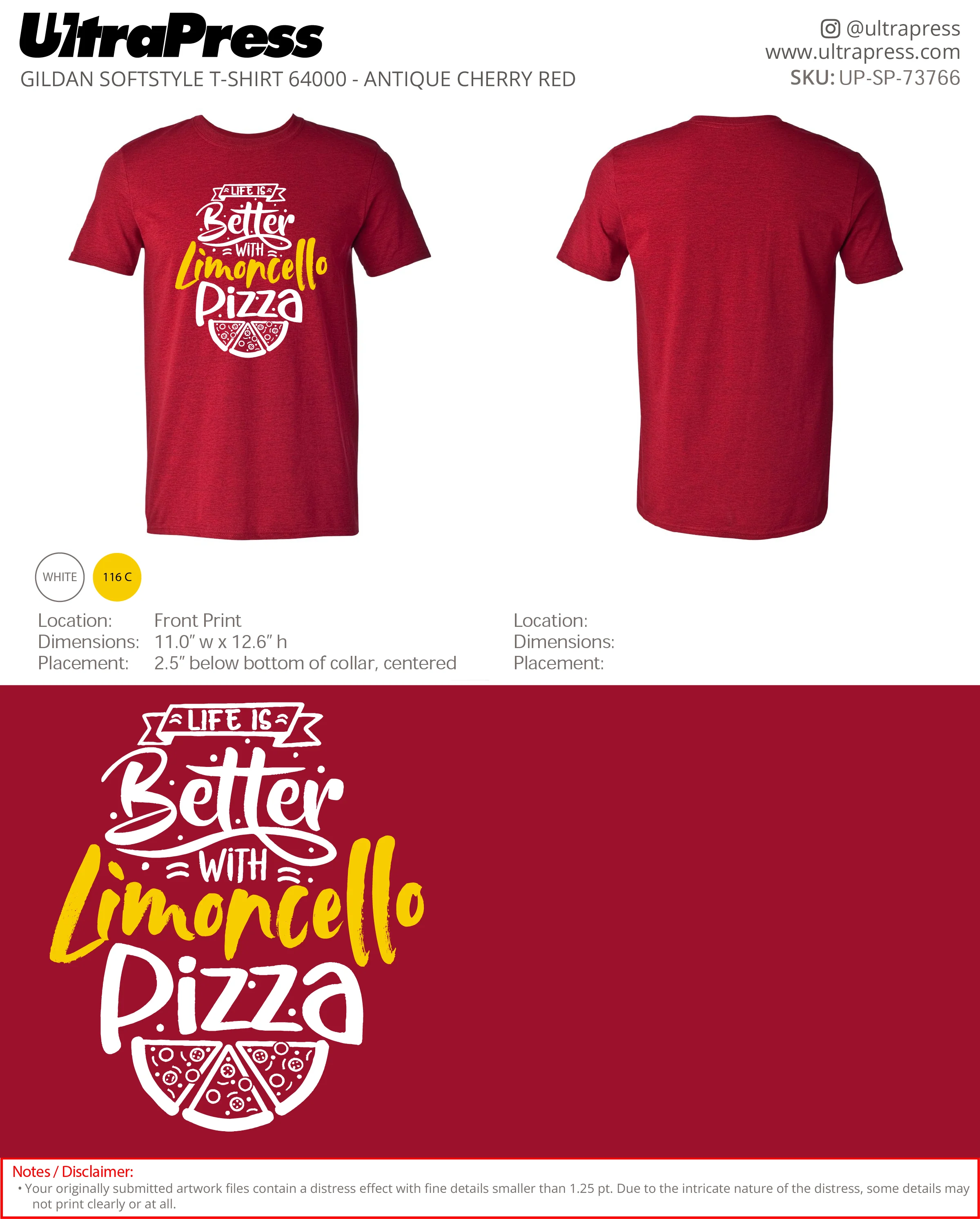 UP-SP-73766 Life Is Better with Limoncello Pizza - Mark Eastham 100 Pieces Package (Bulk) - Image 2