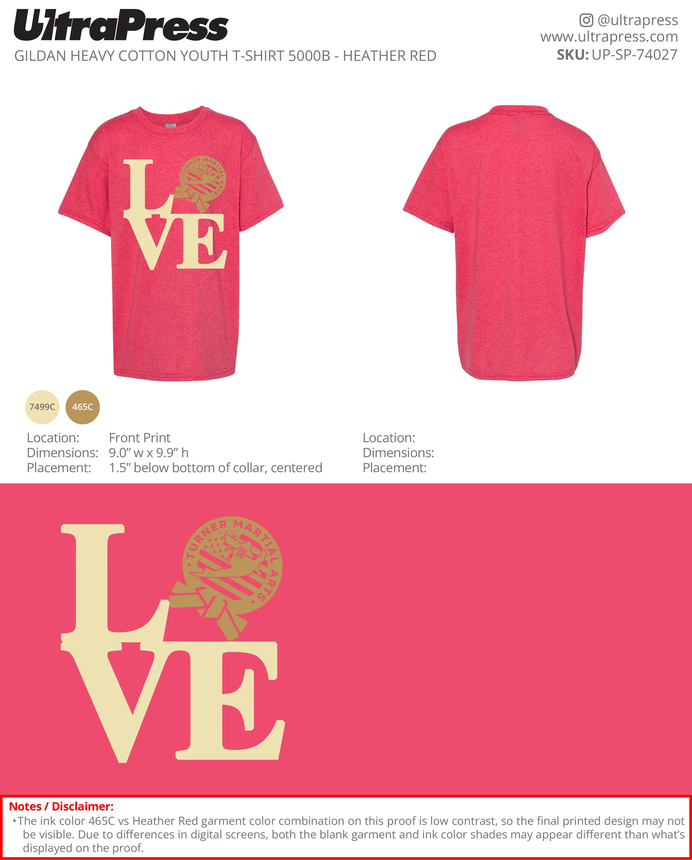UP-SP-74027 Turner Martial Arts Love - Daniel Turner 100 Min Qty (Bulk) - Image 2