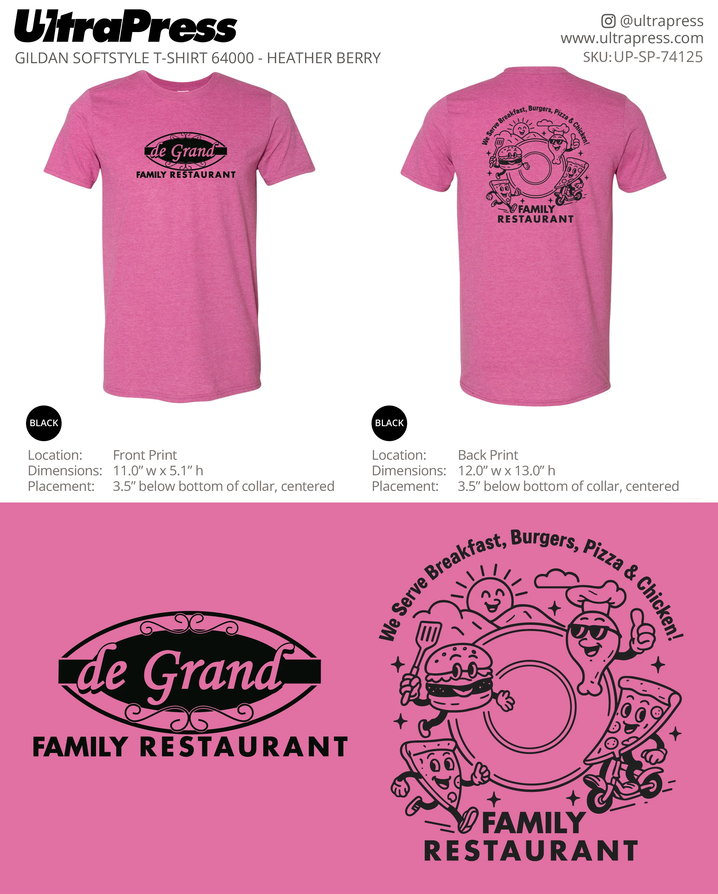 UP-SP-74125 De Grand Family Restaurant - Kelley DeGrand 100 Min Qty (Bulk) - Image 3