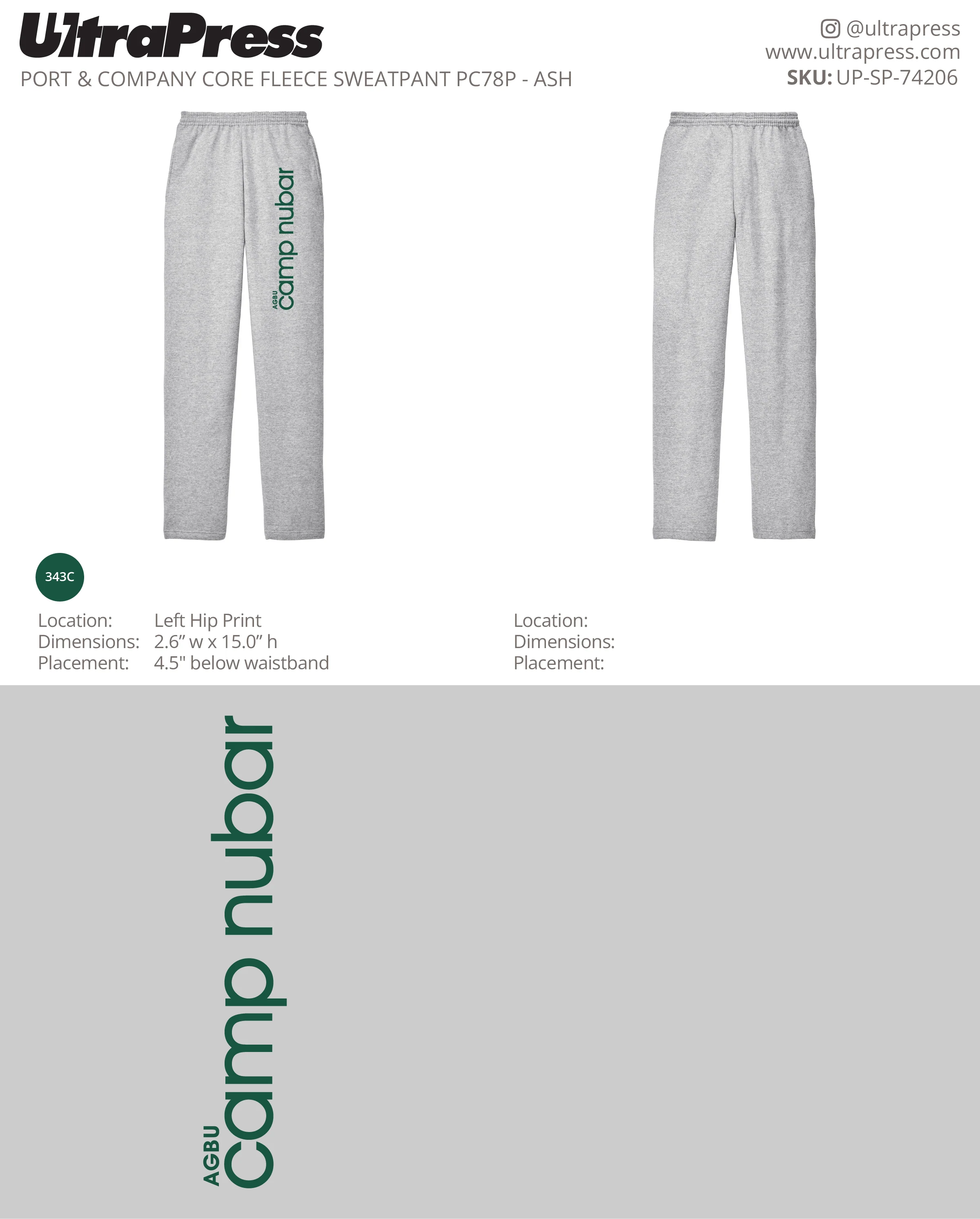UP-SP-74206 Camp Nubar 2025 Sweatpants - Alexis Krolian 72 Min Qty (Bulk)
