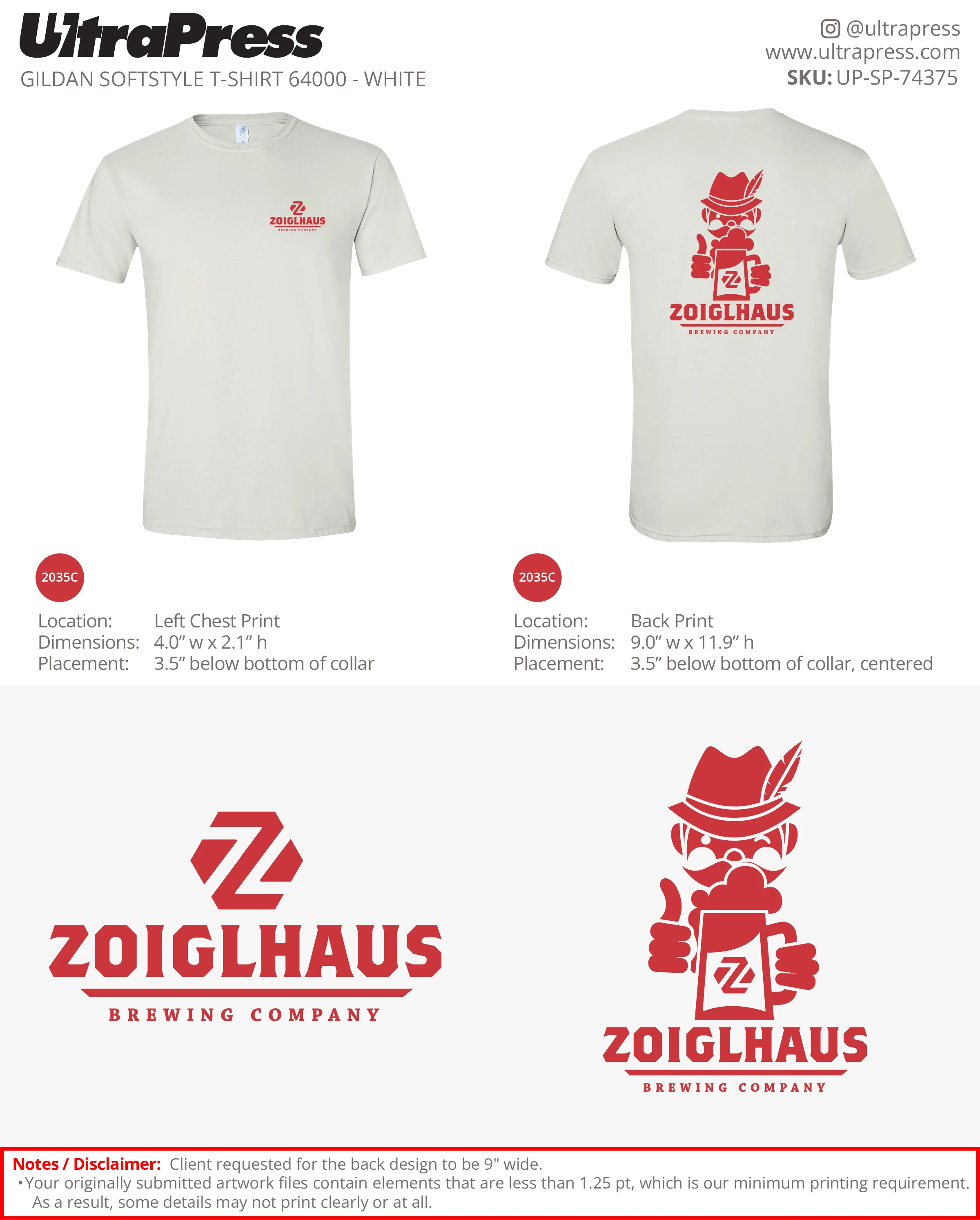 UP-SP-74375 Zoiglhaus Brewing Company - Alan Taylor 100 Min Qty (Bulk) - Image 2