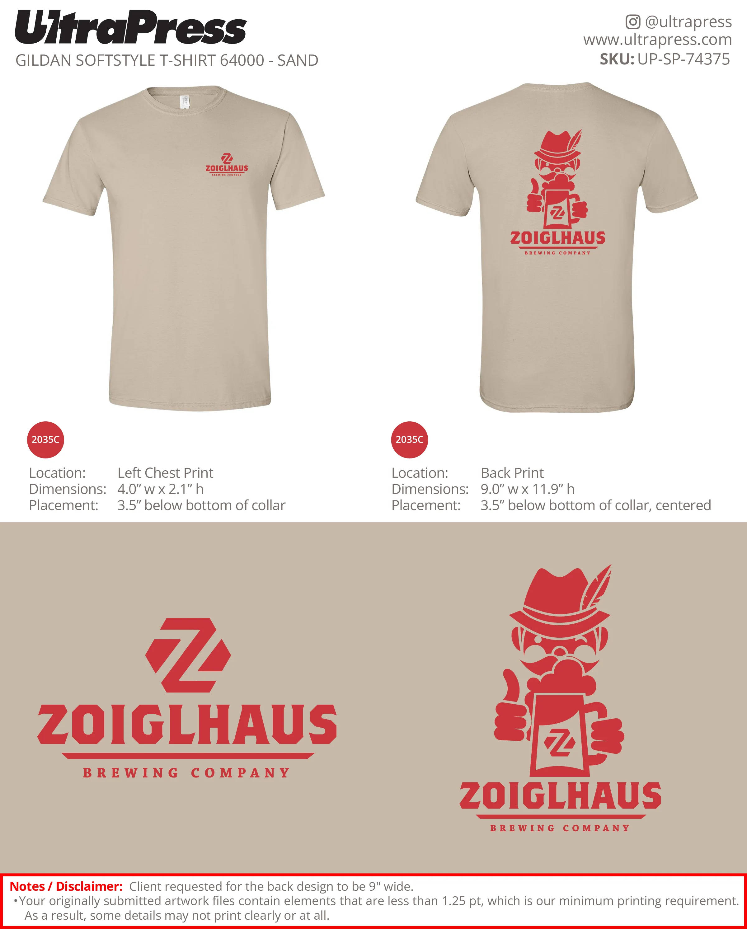 UP-SP-74375 Zoiglhaus Brewing Company - Alan Taylor 100 Min Qty (Bulk) - Image 3