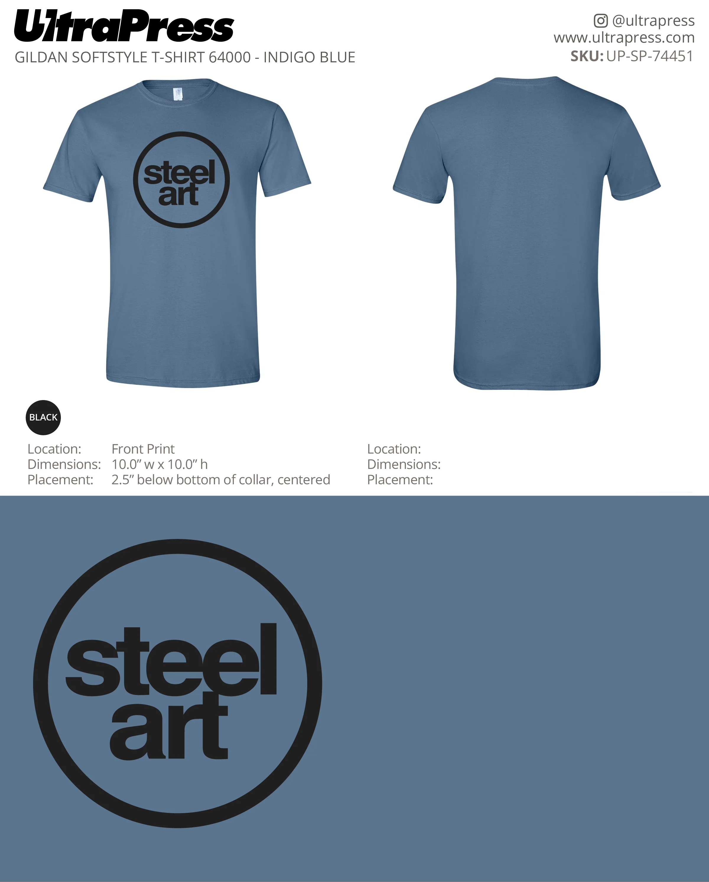 UP-SP-74451 Steel Art - Black Print - Ashley Borell 100 Min Qty (Bulk) - Image 2