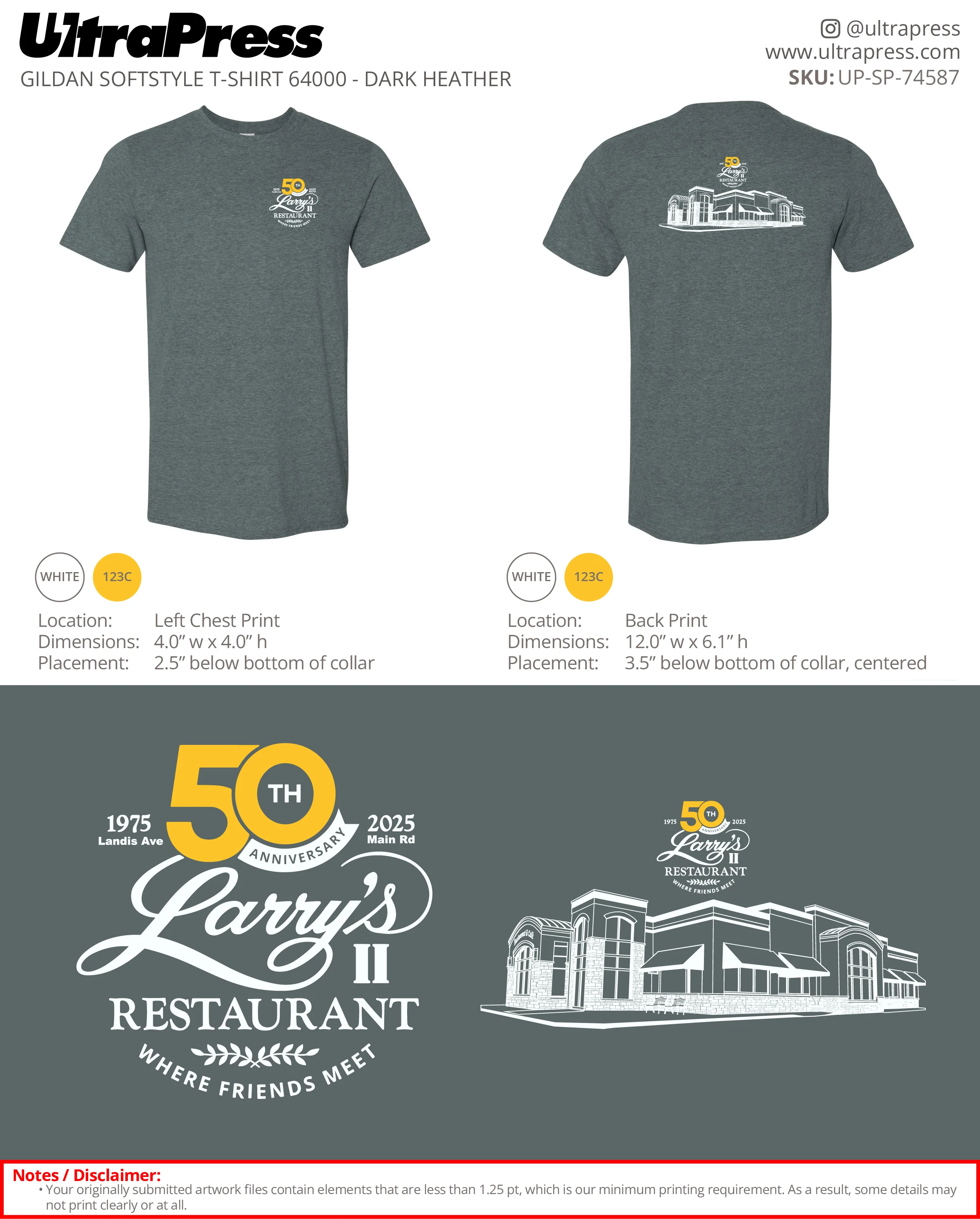 UP-SP-74587 50th Anniversary Larry's Restaurant - Ryan Middleton 100 Min Qty (Bulk) - Image 2